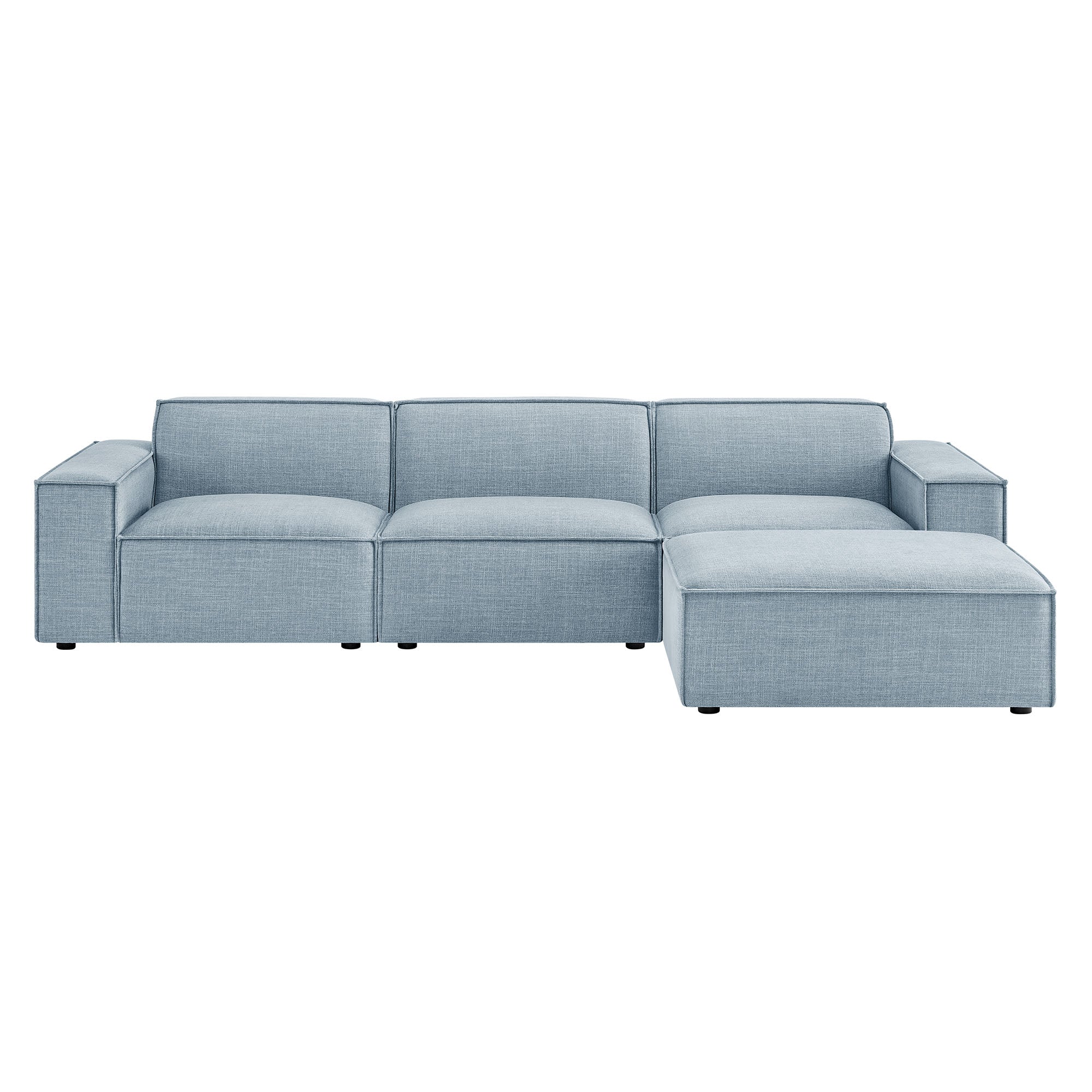 Restore 4-Piece Performance Fabric Upholstered Modular Sofa Set with Ottoman by Modway - Image 54