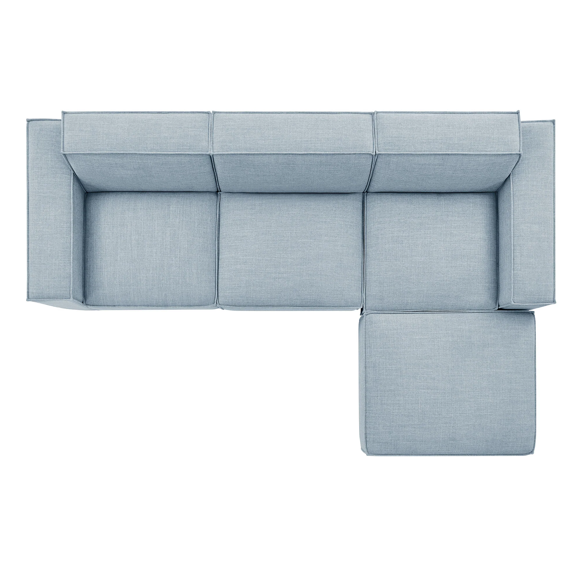 Restore 4-Piece Performance Fabric Upholstered Modular Sofa Set with Ottoman by Modway - Image 55