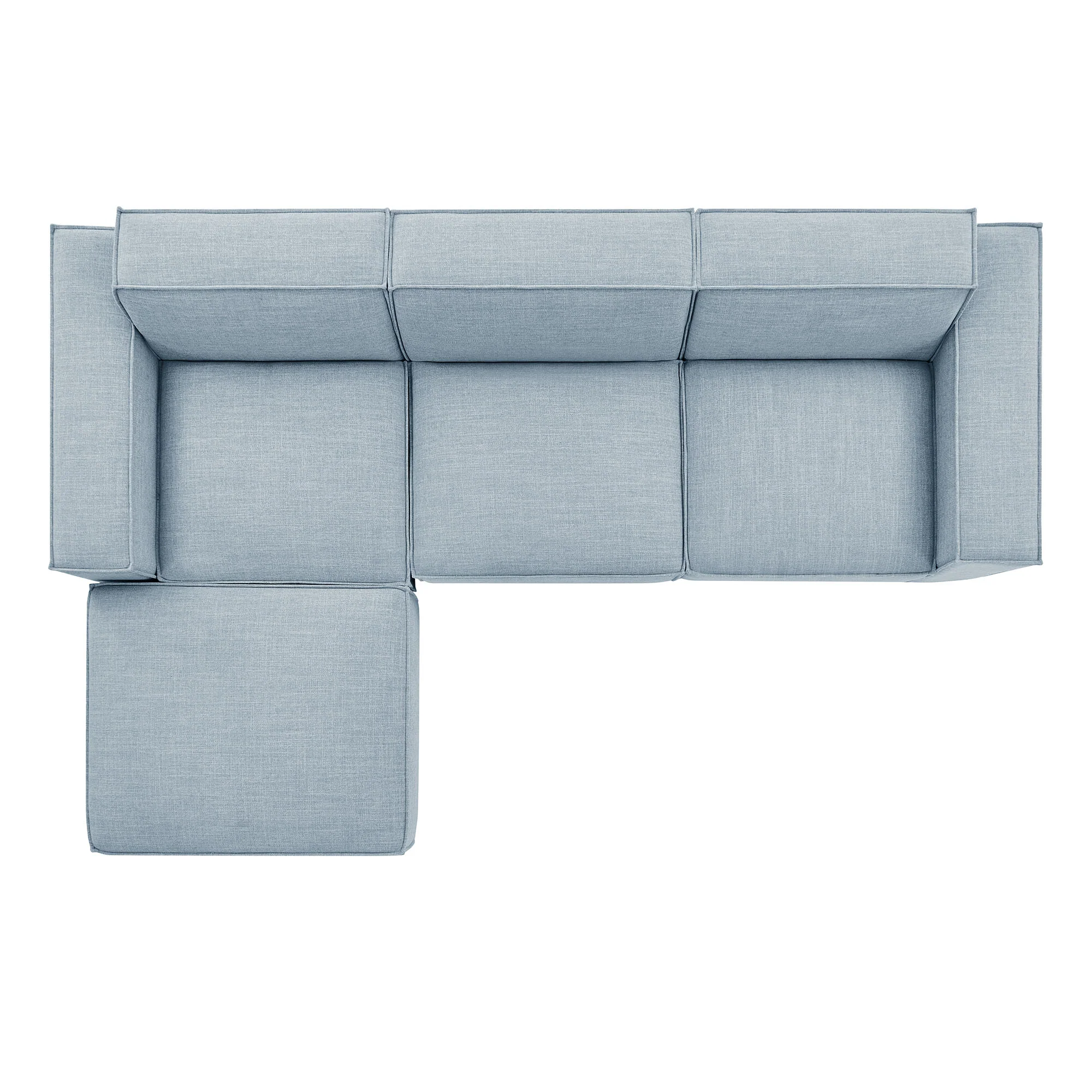 Restore 4-Piece Performance Fabric Upholstered Modular Sofa Set with Ottoman by Modway - Image 56