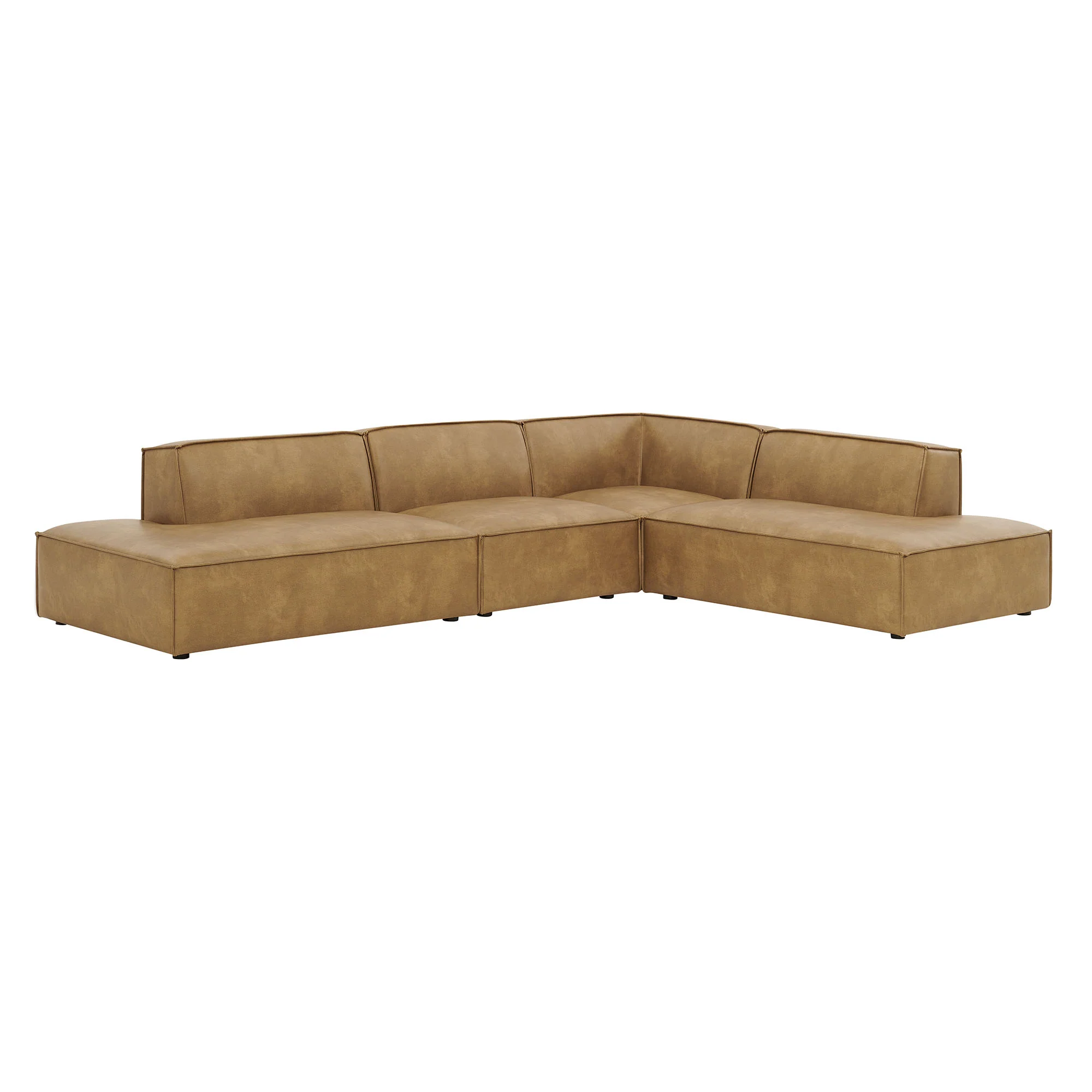 Restore 4-Piece Vegan Leather Modular L-Shaped Armless Sectional Sofa by Modway - Image 12