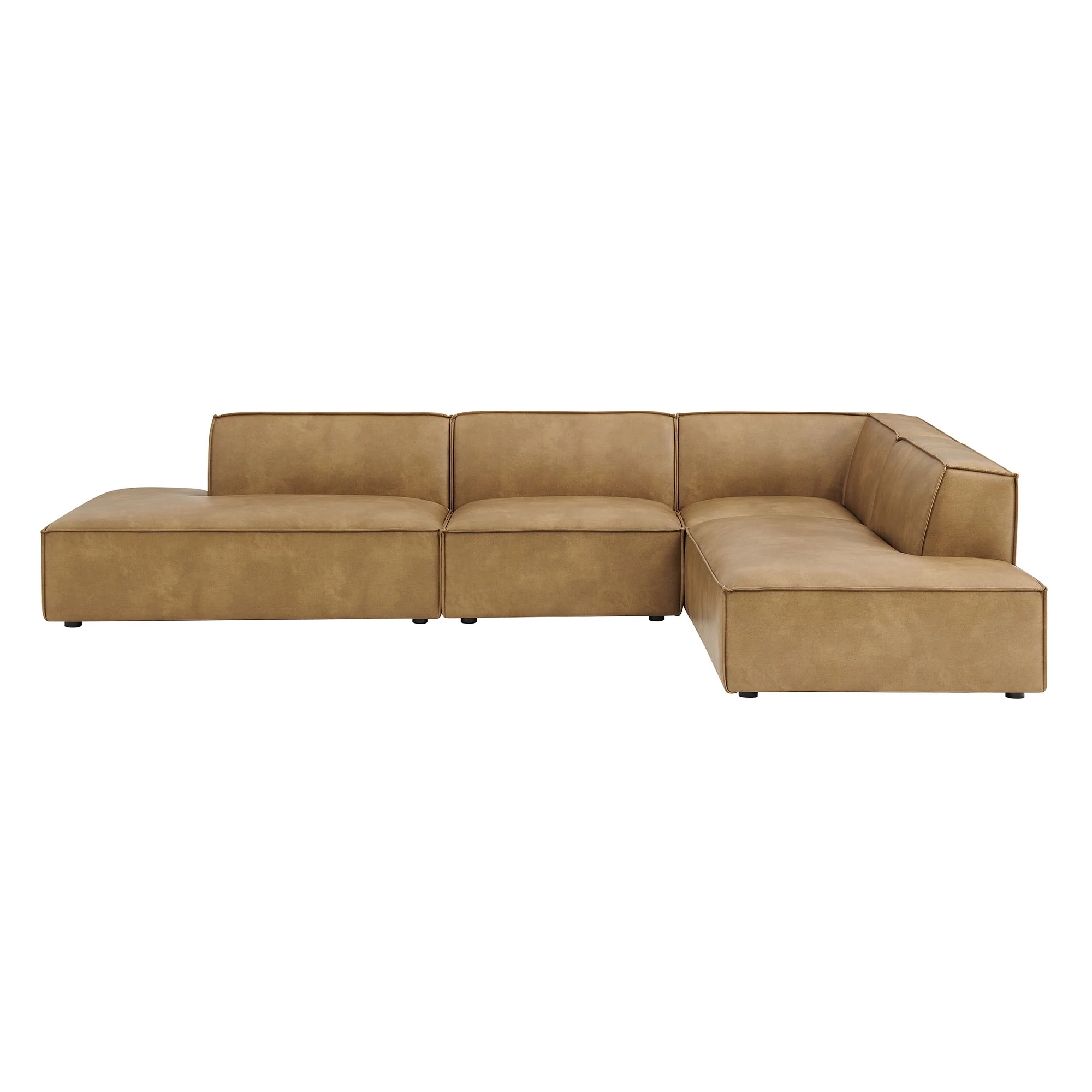 Restore 4-Piece Vegan Leather Modular L-Shaped Armless Sectional Sofa by Modway - Image 13