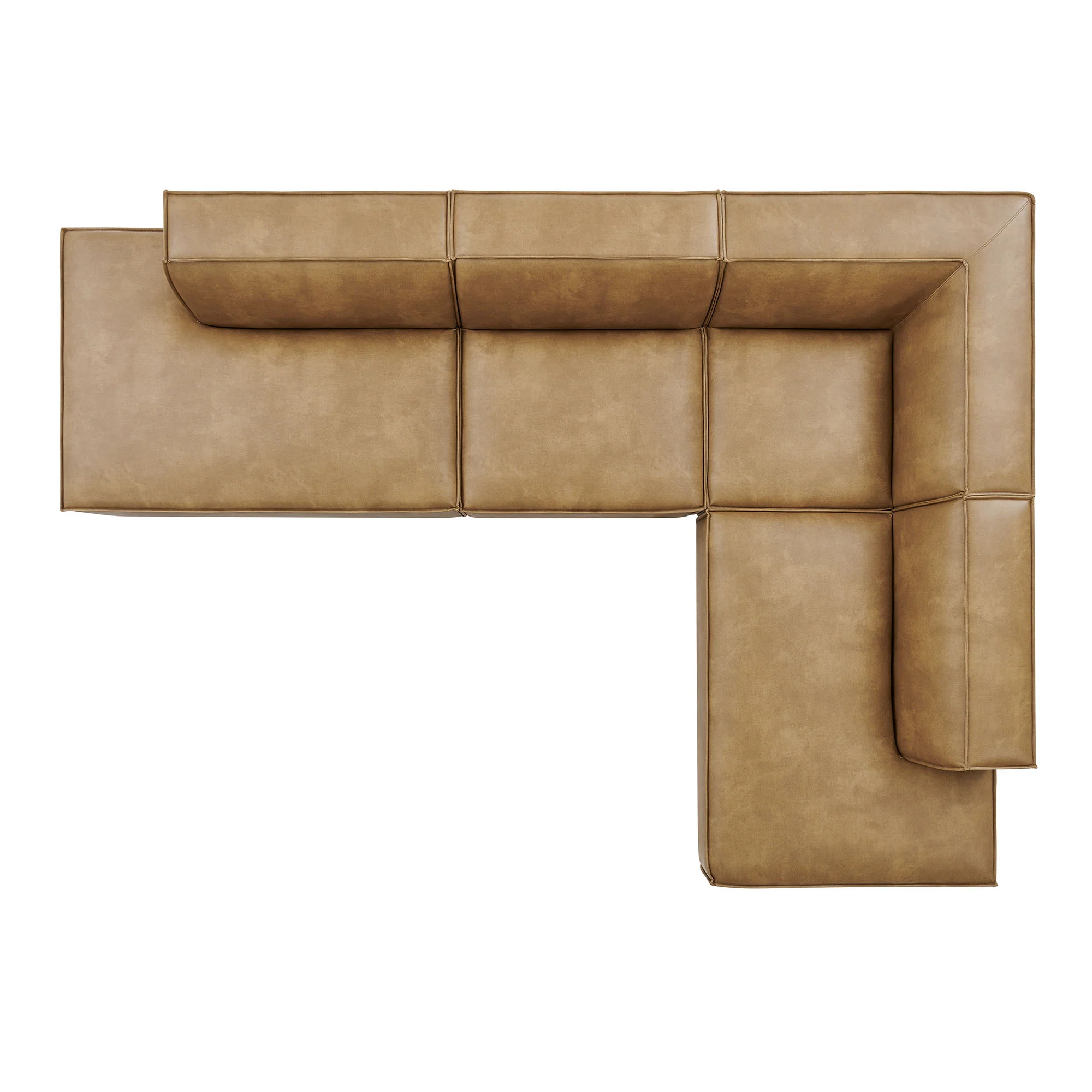 Restore 4-Piece Vegan Leather Modular L-Shaped Armless Sectional Sofa by Modway - Image 14