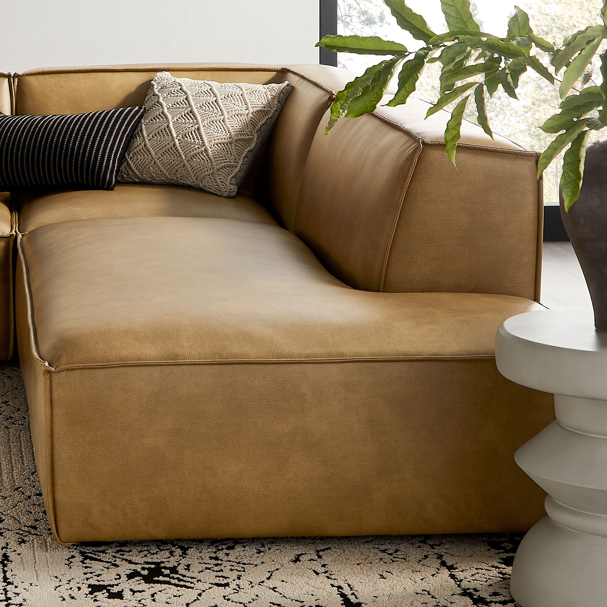 Restore 4-Piece Vegan Leather Modular L-Shaped Armless Sectional Sofa by Modway - Image 16