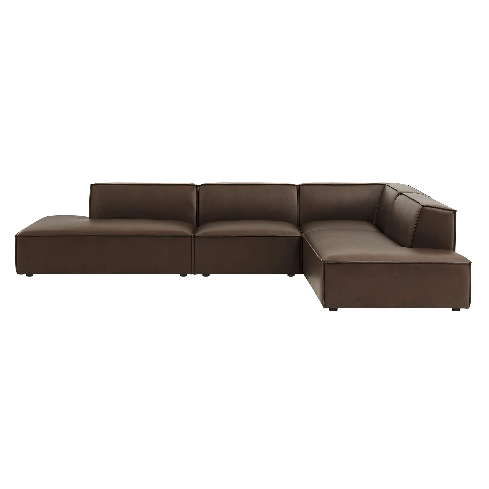 Restore 4-Piece Vegan Leather Modular L-Shaped Armless Sectional Sofa by Modway - Image 3