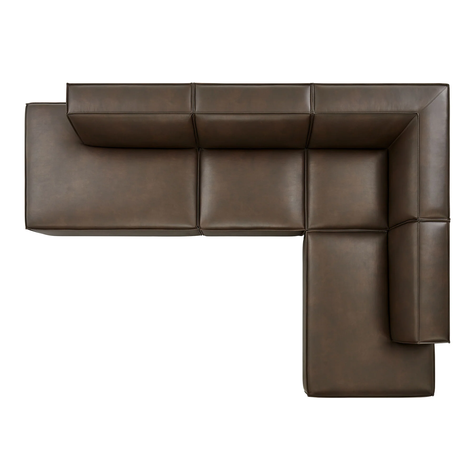 Restore 4-Piece Vegan Leather Modular L-Shaped Armless Sectional Sofa by Modway - Image 4