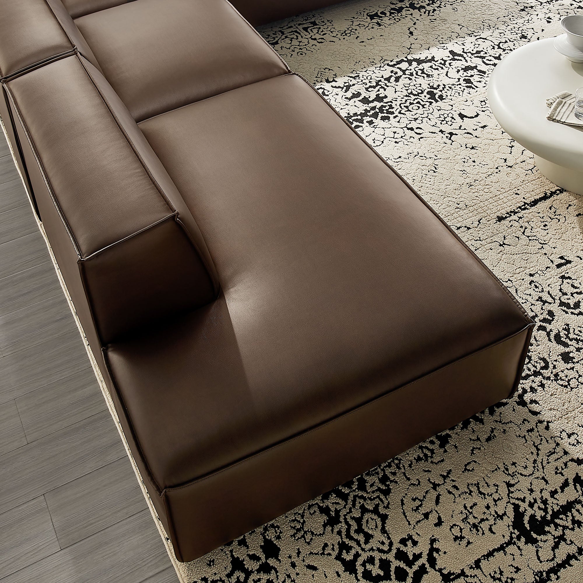 Restore 4-Piece Vegan Leather Modular L-Shaped Armless Sectional Sofa by Modway - Image 5