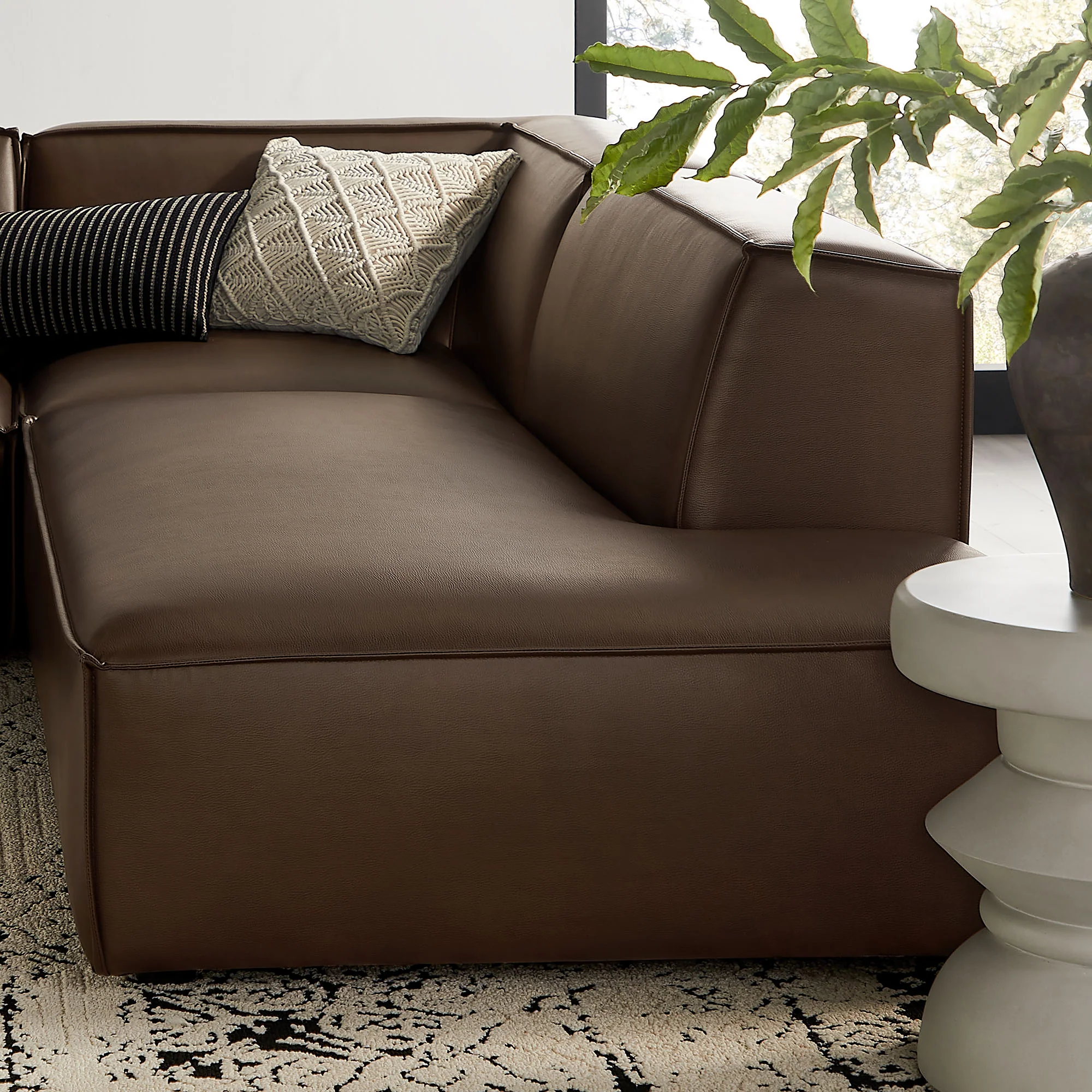 Restore 4-Piece Vegan Leather Modular L-Shaped Armless Sectional Sofa by Modway - Image 6