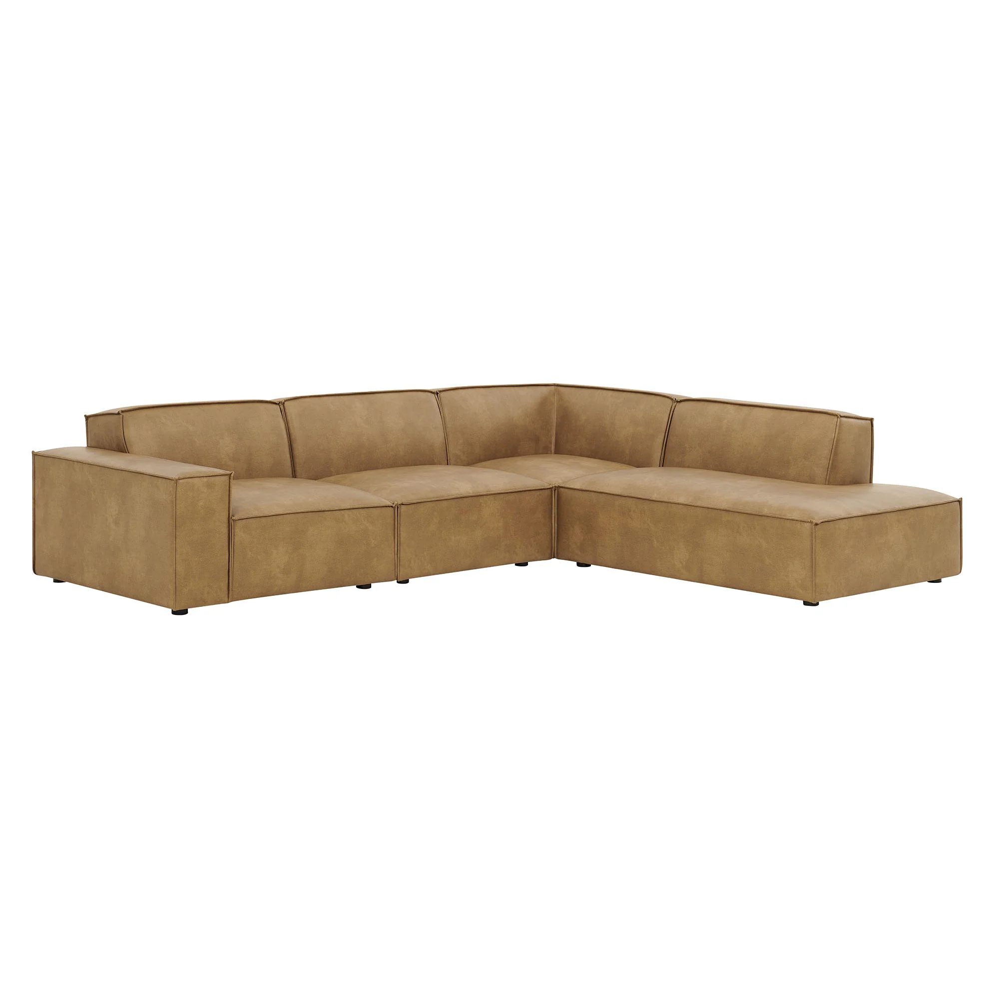 Restore 4-Piece Vegan Leather Modular L-Shaped Sofa by Modway - Image 12