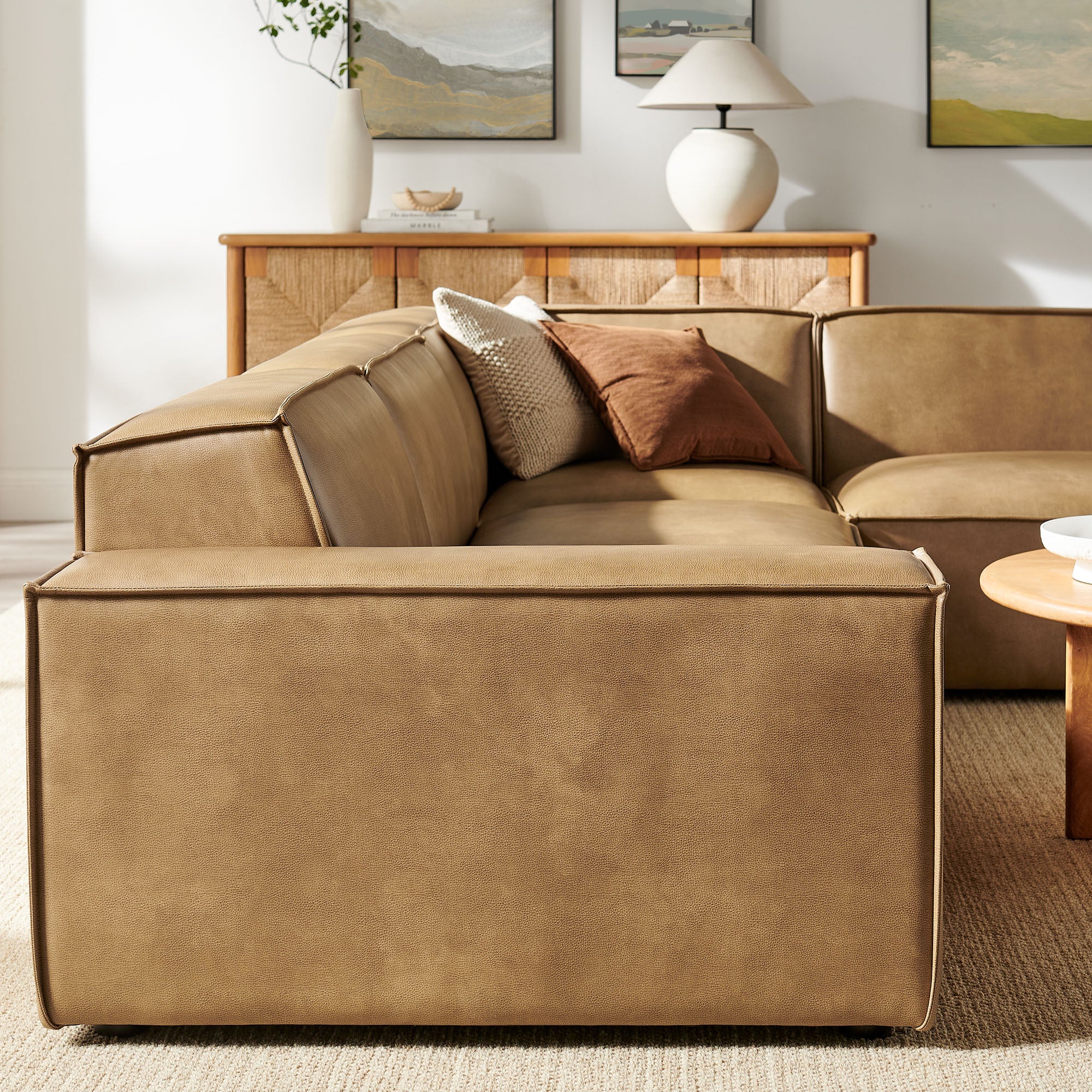 Restore 4-Piece Vegan Leather Modular L-Shaped Sofa by Modway - Image 15