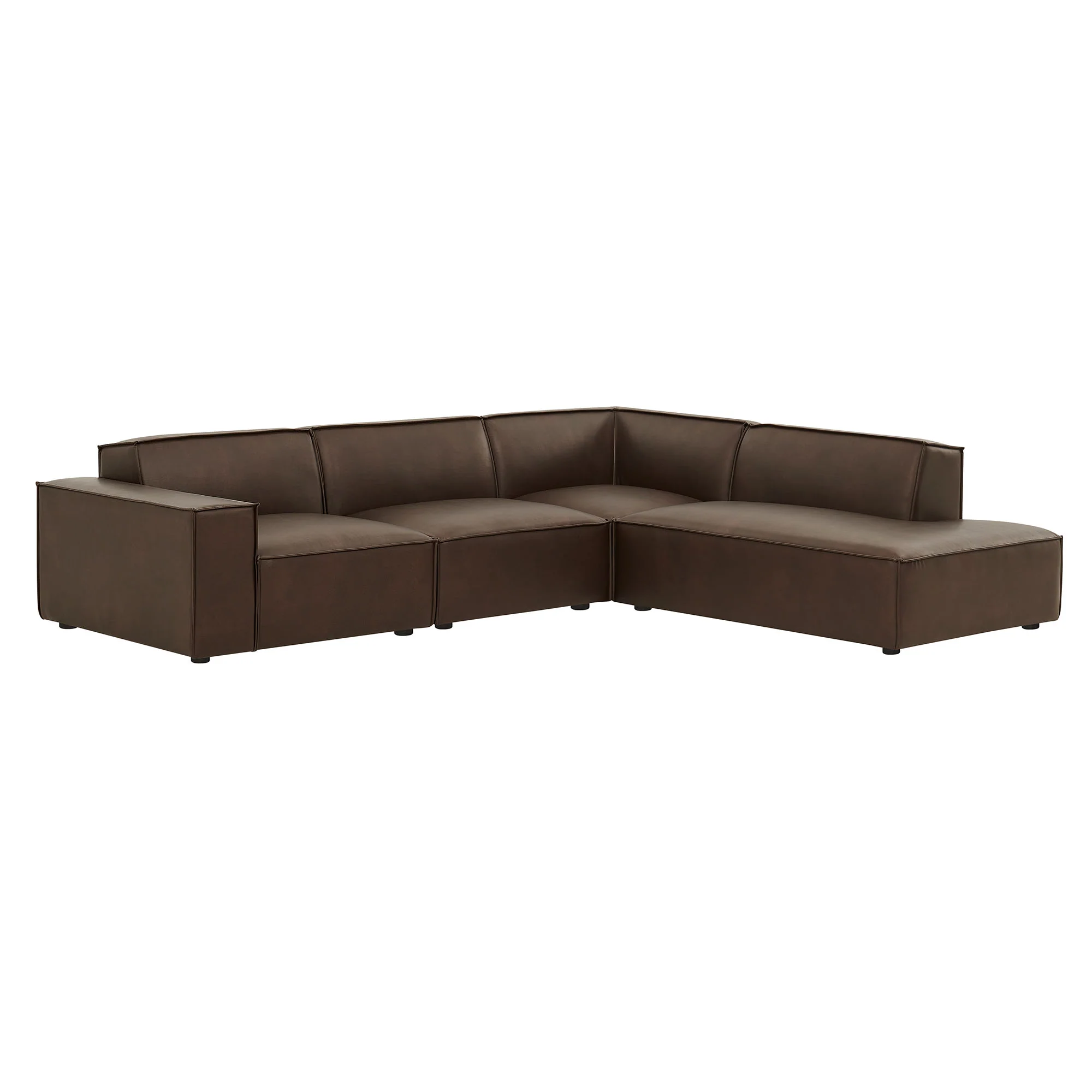 Restore 4-Piece Vegan Leather Modular L-Shaped Sofa by Modway - Image 2