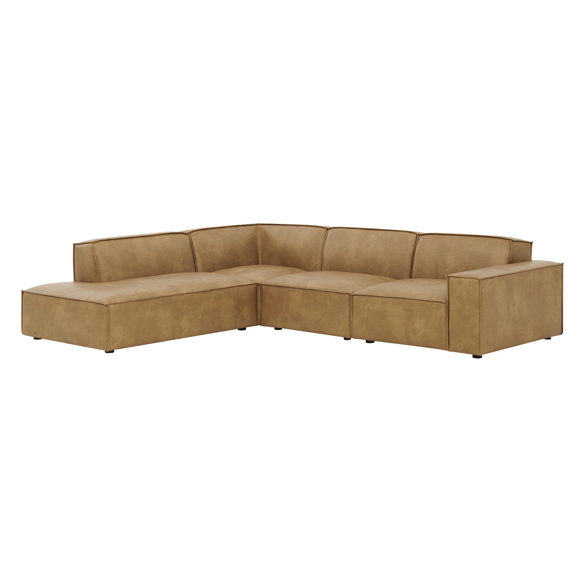Restore 4-Piece Vegan Leather Modular L-Shaped Sofa by Modway - Image 12