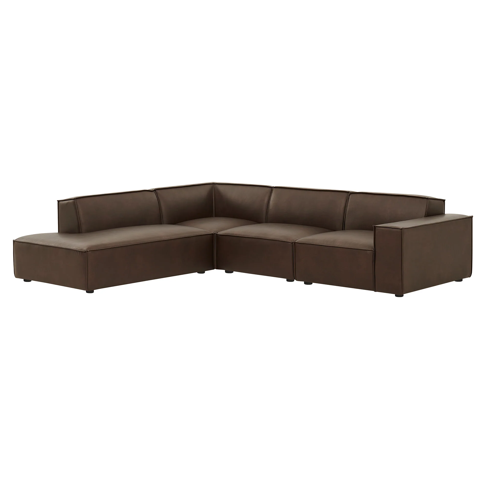 Restore 4-Piece Vegan Leather Modular L-Shaped Sofa by Modway - Image 2