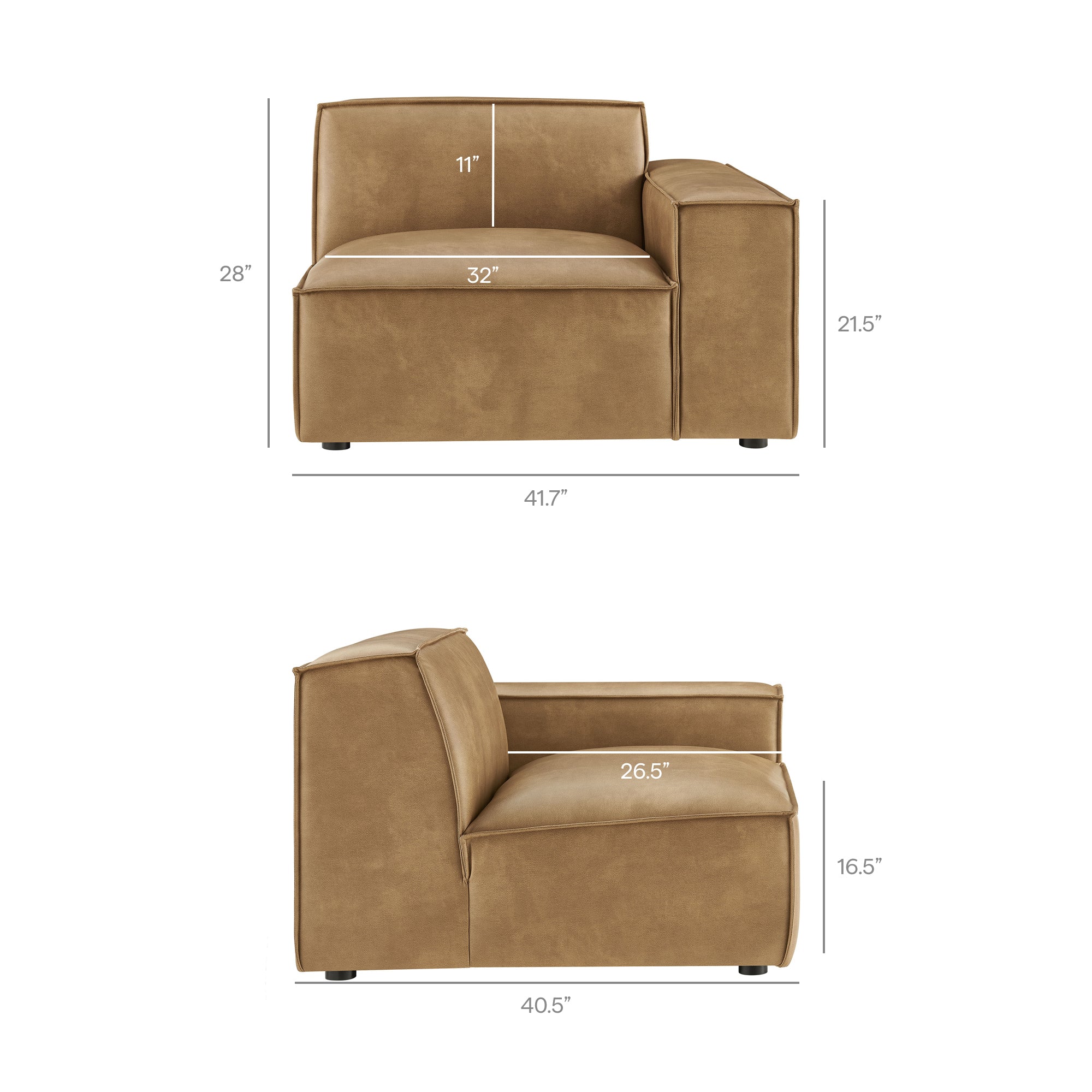 Restore 4-Piece Vegan Leather Modular L-Shaped Sofa by Modway - Image 22