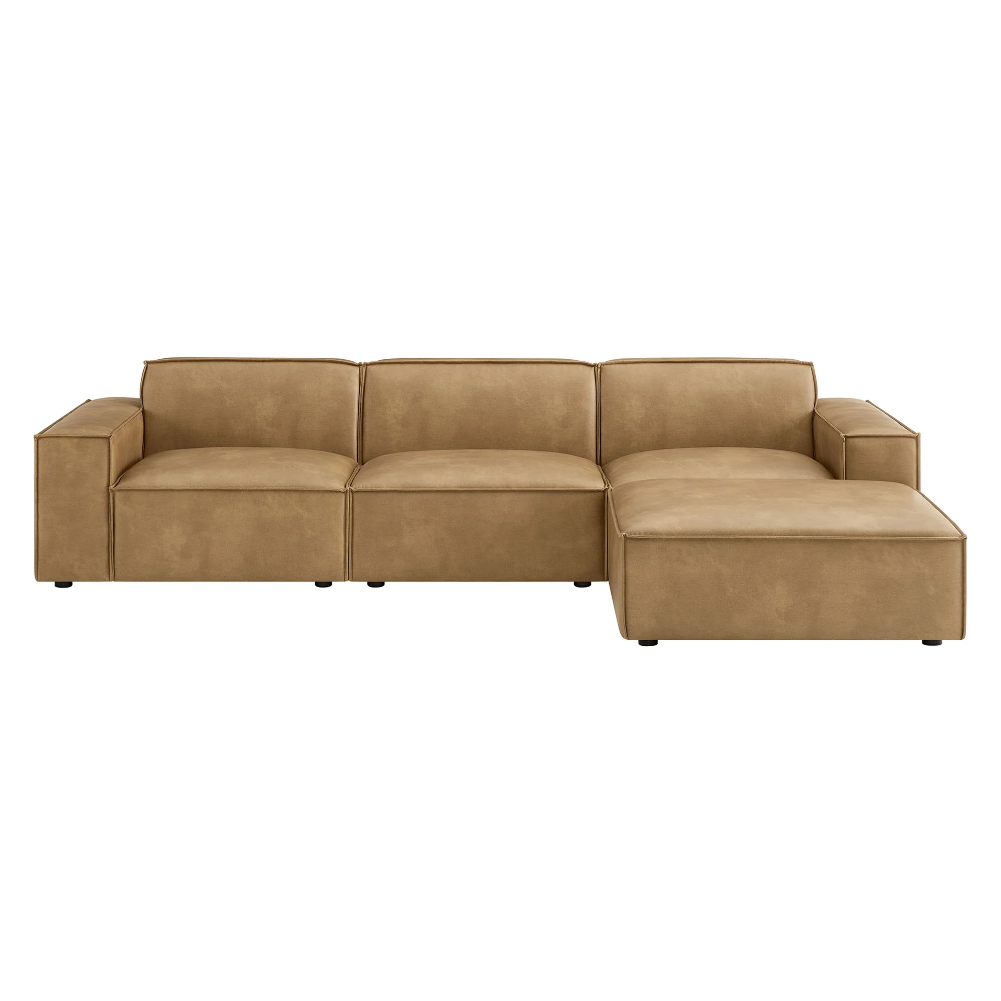 Restore 4-Piece Vegan Leather Modular Sofa Set with Ottoman by Modway - Image 14
