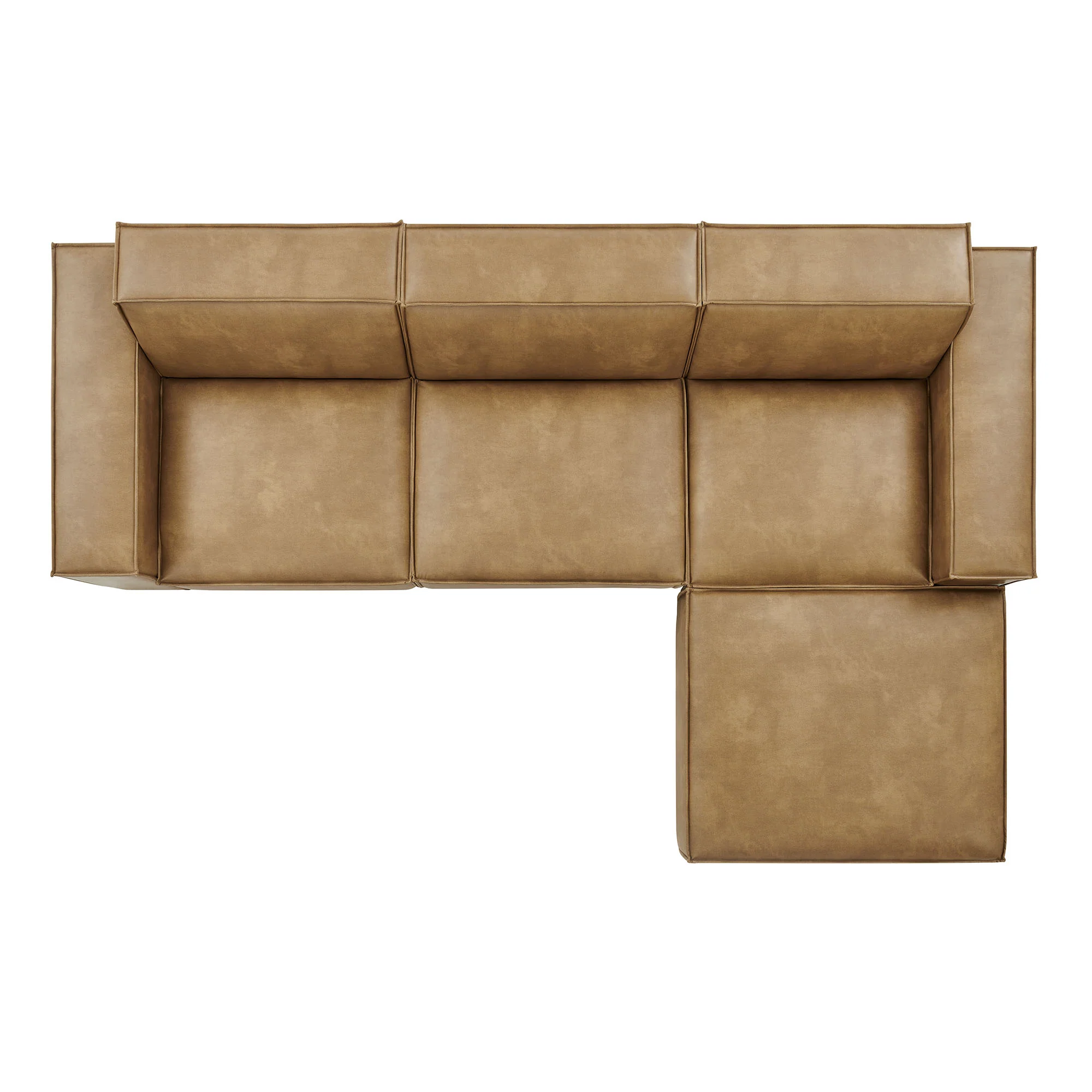 Restore 4-Piece Vegan Leather Modular Sofa Set with Ottoman by Modway - Image 15