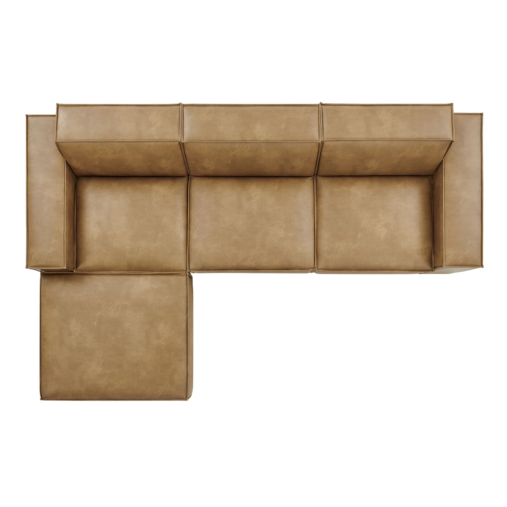 Restore 4-Piece Vegan Leather Modular Sofa Set with Ottoman by Modway - Image 16