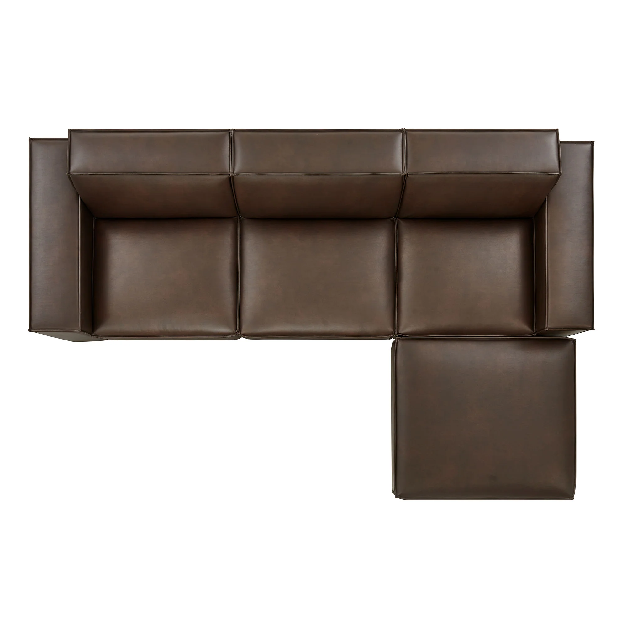 Restore 4-Piece Vegan Leather Modular Sofa Set with Ottoman by Modway - Image 4