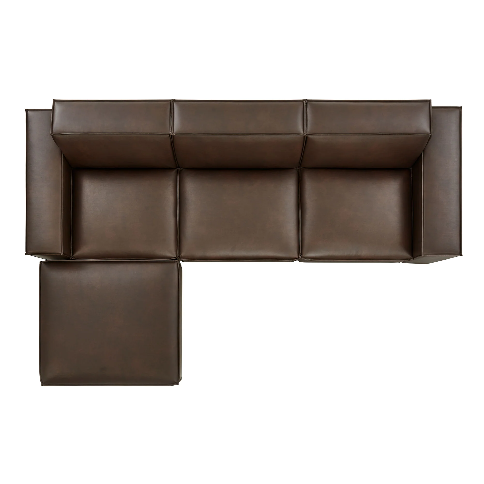 Restore 4-Piece Vegan Leather Modular Sofa Set with Ottoman by Modway - Image 5