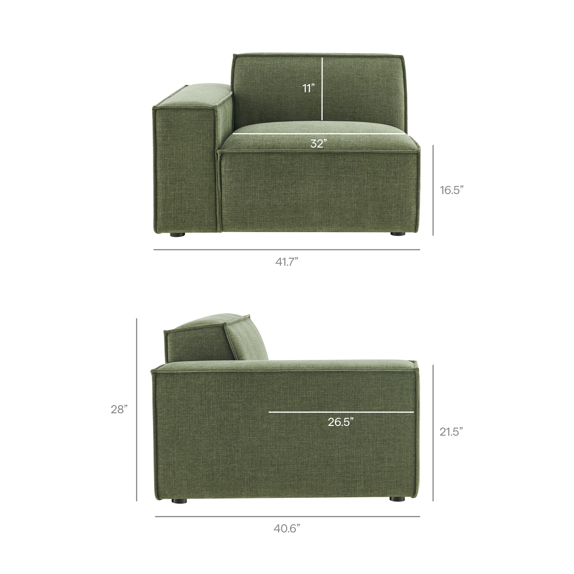 Restore 5-Piece Performance Fabric Upholstered Modular L-Shaped Sofa by Modway - Image 21