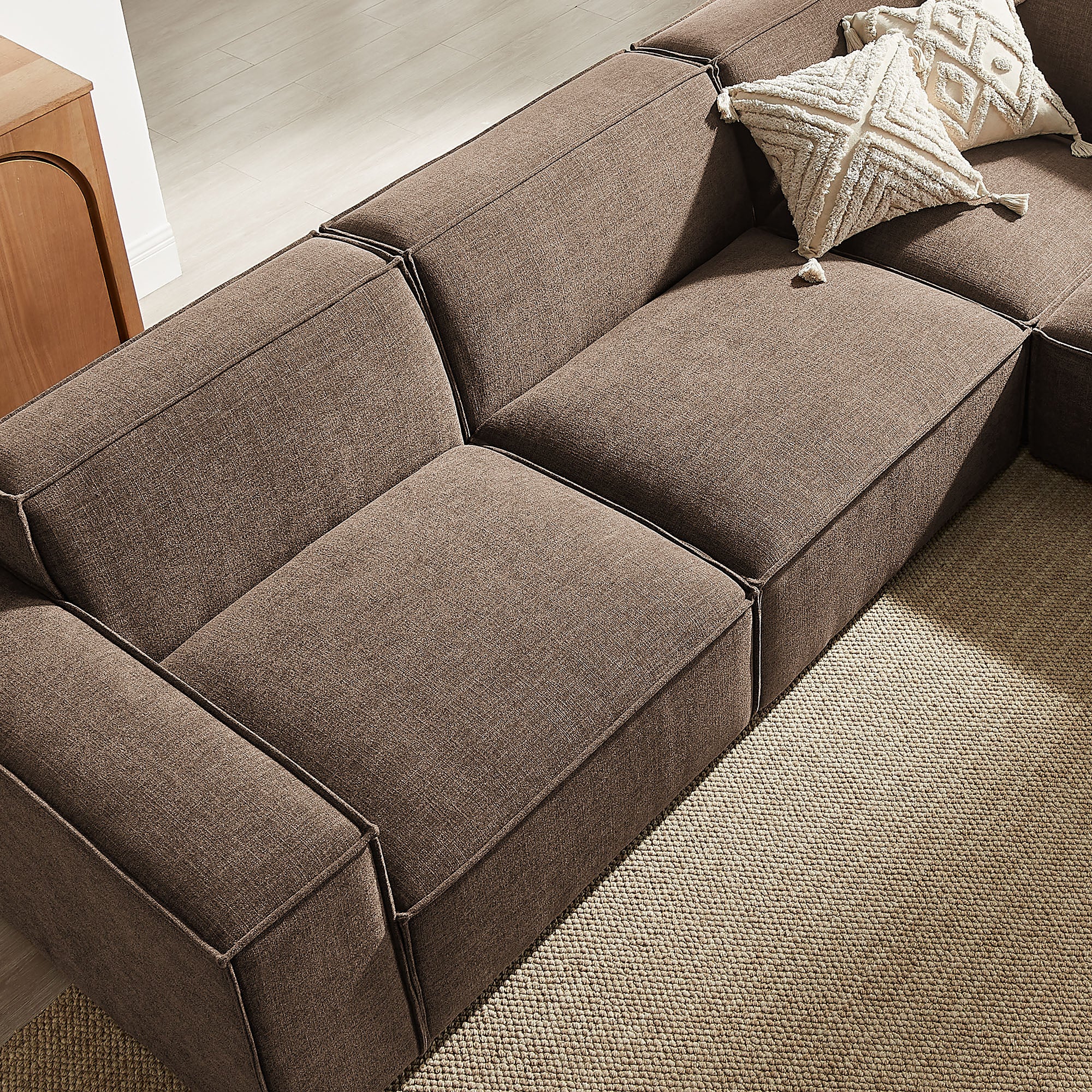 Restore 5-Piece Performance Fabric Upholstered Modular L-Shaped Sofa by Modway - Image 29
