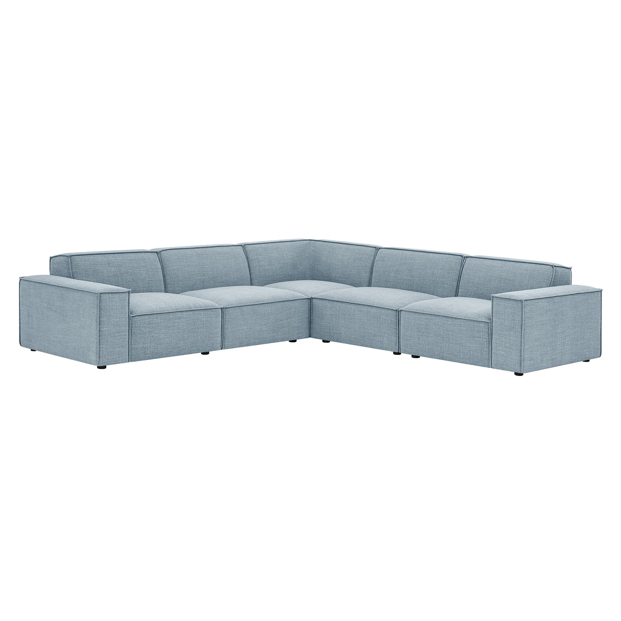 Restore 5-Piece Performance Fabric Upholstered Modular L-Shaped Sofa by Modway - Image 49