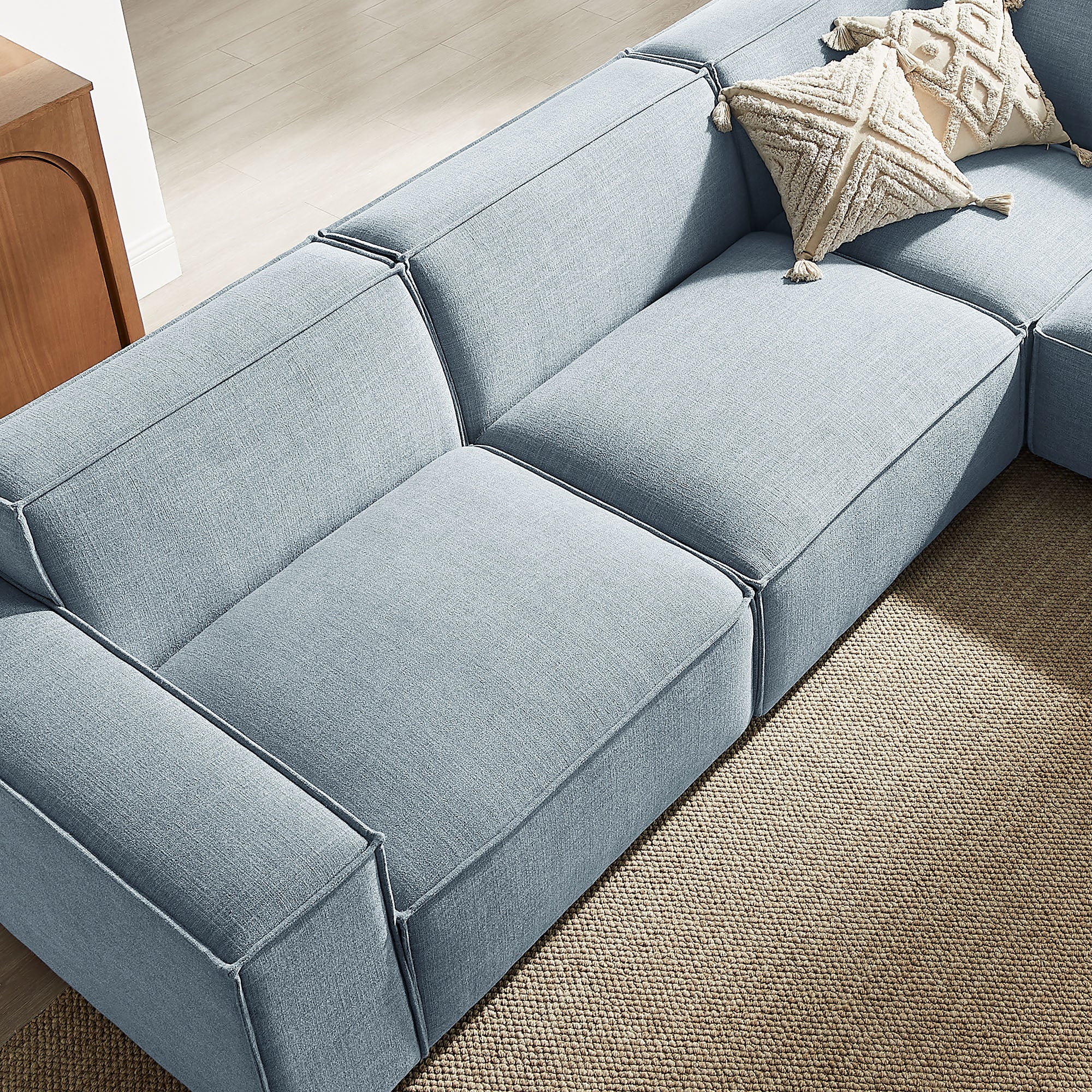Restore 5-Piece Performance Fabric Upholstered Modular L-Shaped Sofa by Modway - Image 53
