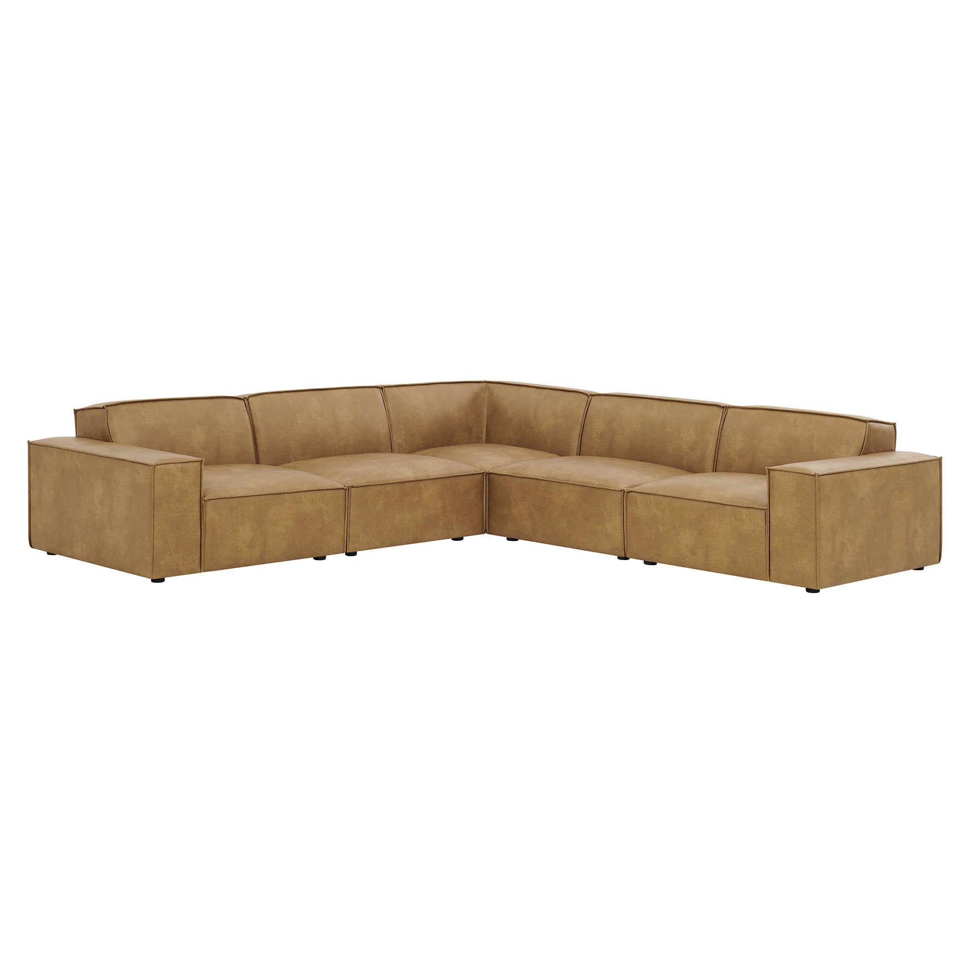 Restore 5-Piece Vegan Leather Modular L-Shaped Sofa by Modway - Image 12
