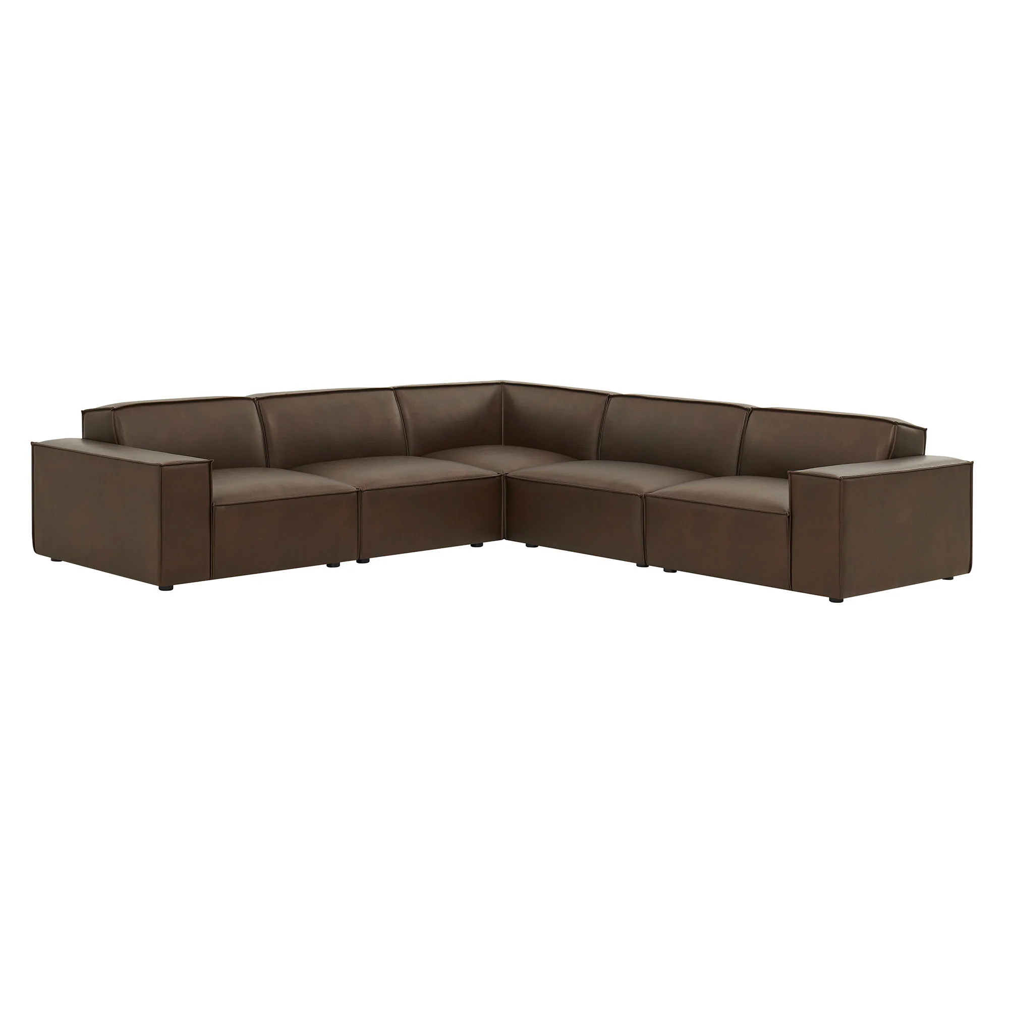 Restore 5-Piece Vegan Leather Modular L-Shaped Sofa by Modway - Image 2
