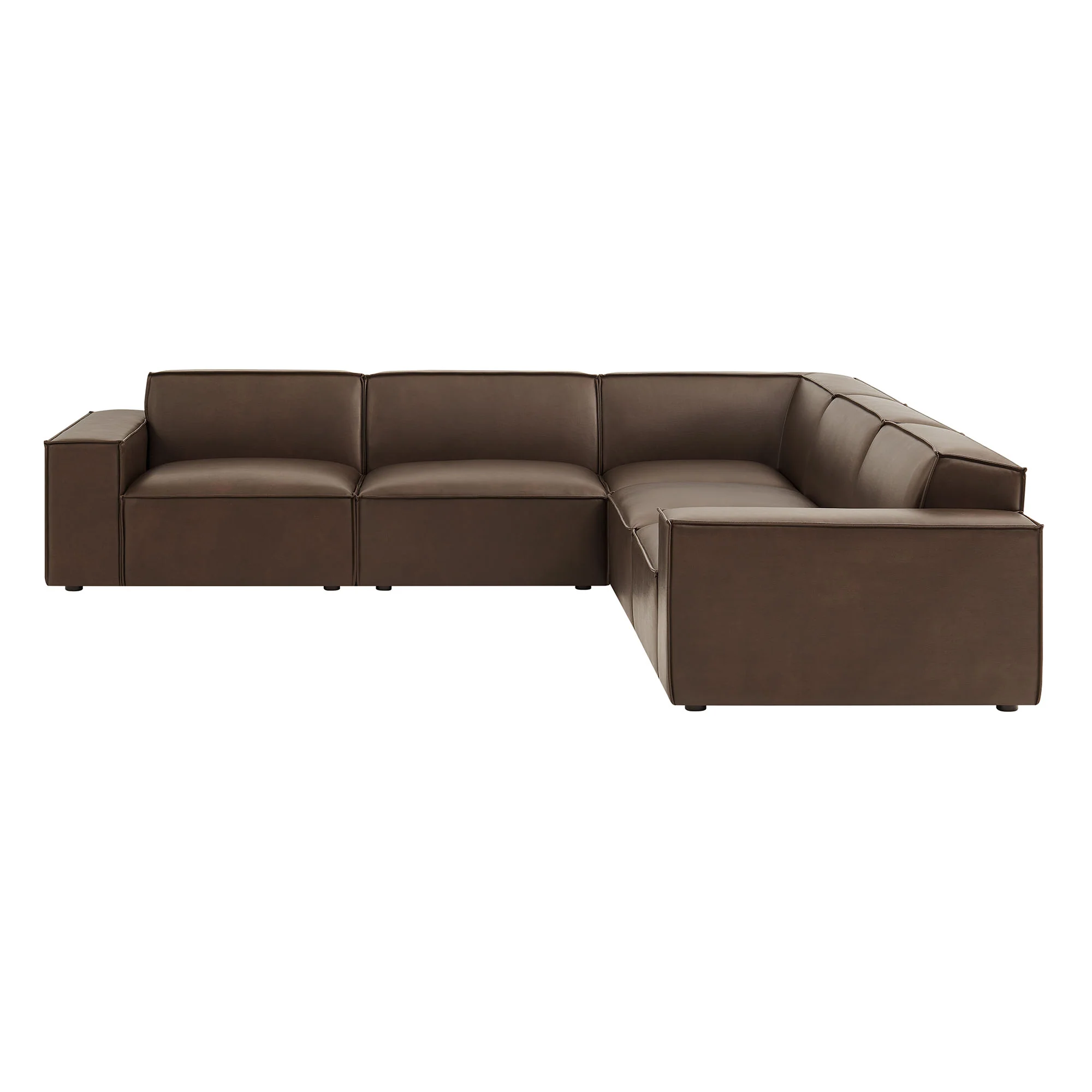 Restore 5-Piece Vegan Leather Modular L-Shaped Sofa by Modway - Image 3