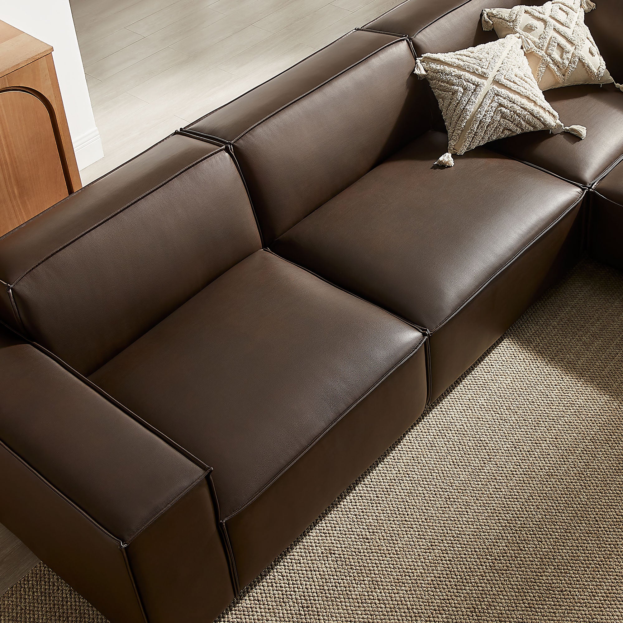 Restore 5-Piece Vegan Leather Modular L-Shaped Sofa by Modway - Image 5