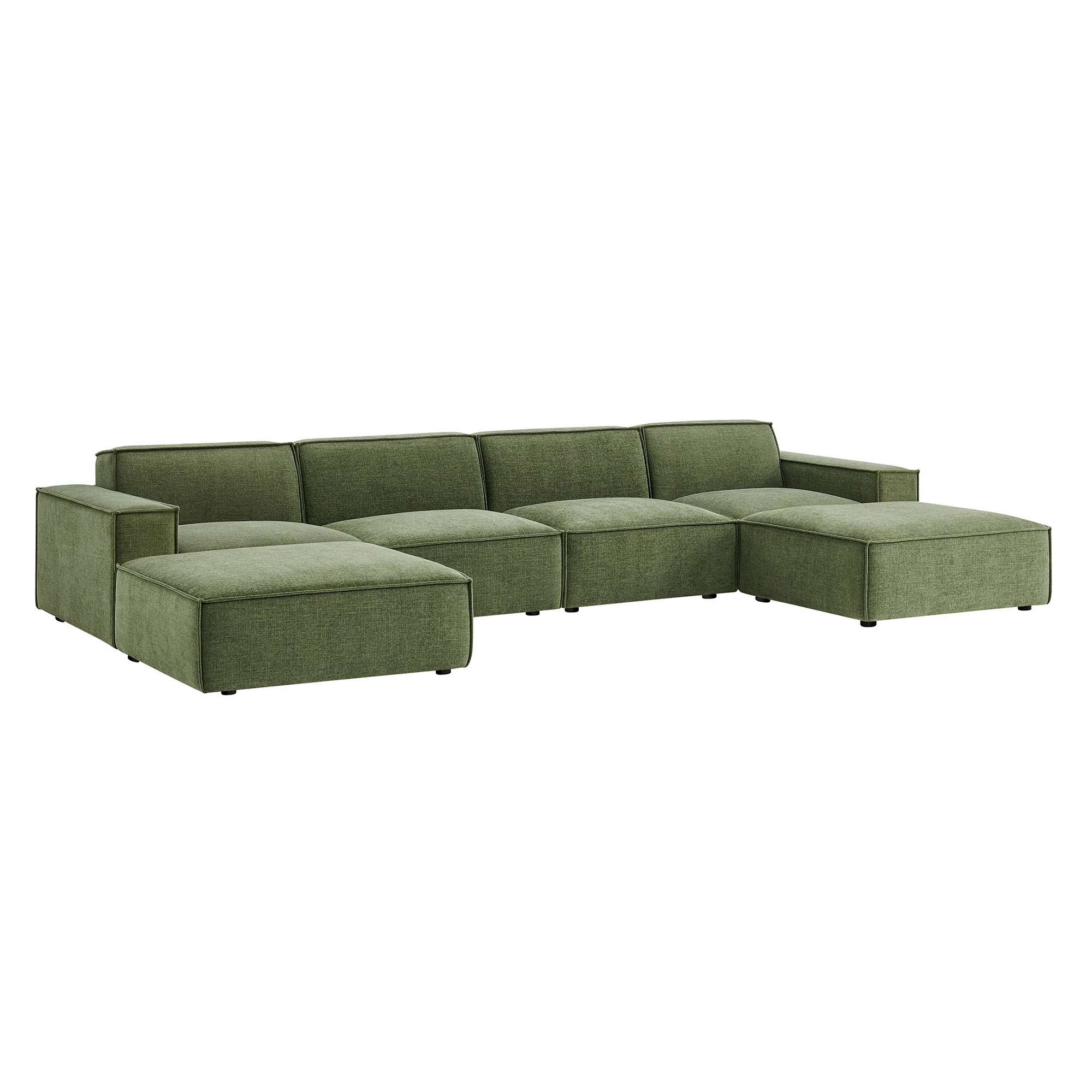 Restore 6-Piece Performance Fabric Upholstered Modular Sectional Sofa by Modway - Image 13