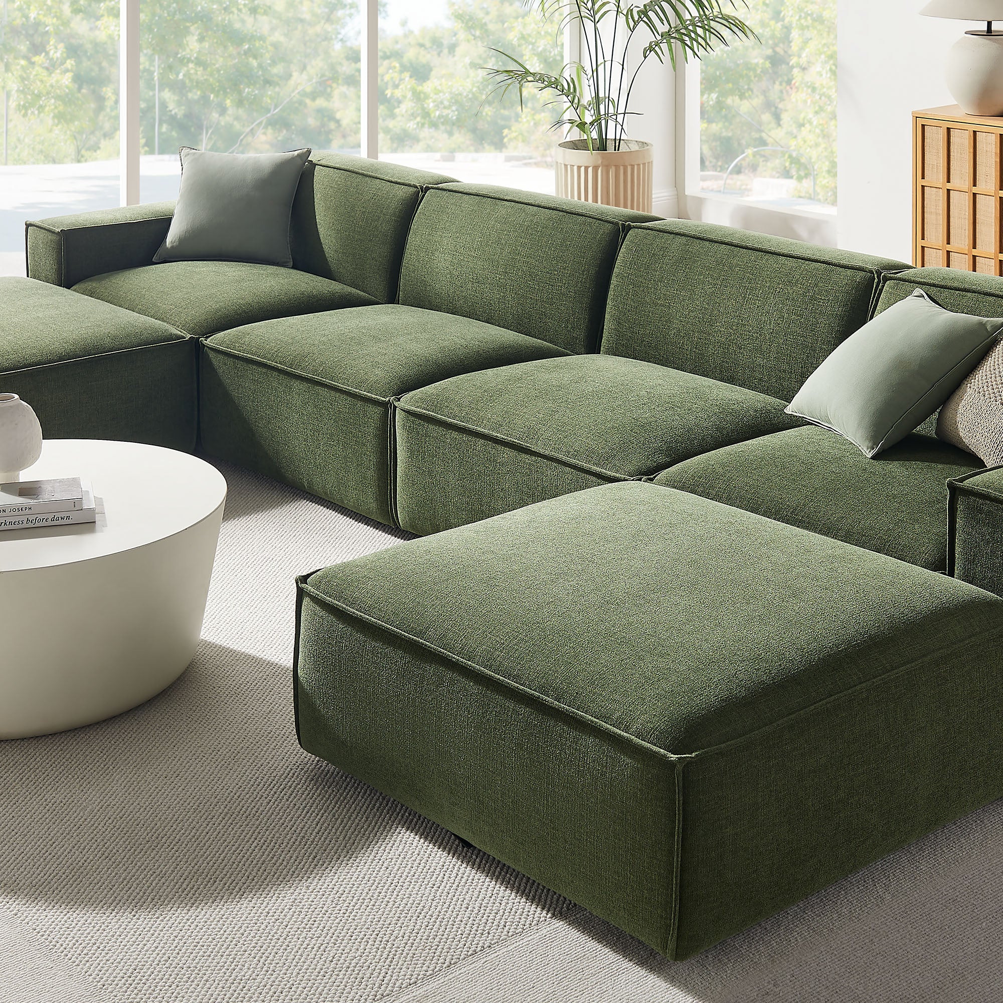 Restore 6-Piece Performance Fabric Upholstered Modular Sectional Sofa by Modway - Image 16