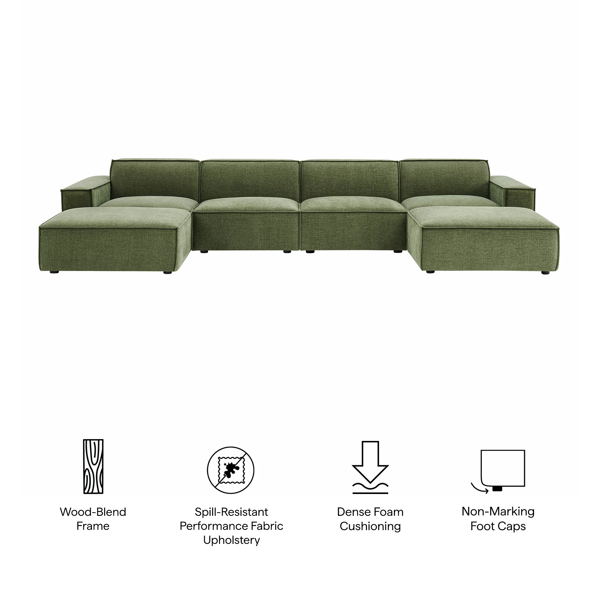 Restore 6-Piece Performance Fabric Upholstered Modular Sectional Sofa by Modway - Image 19