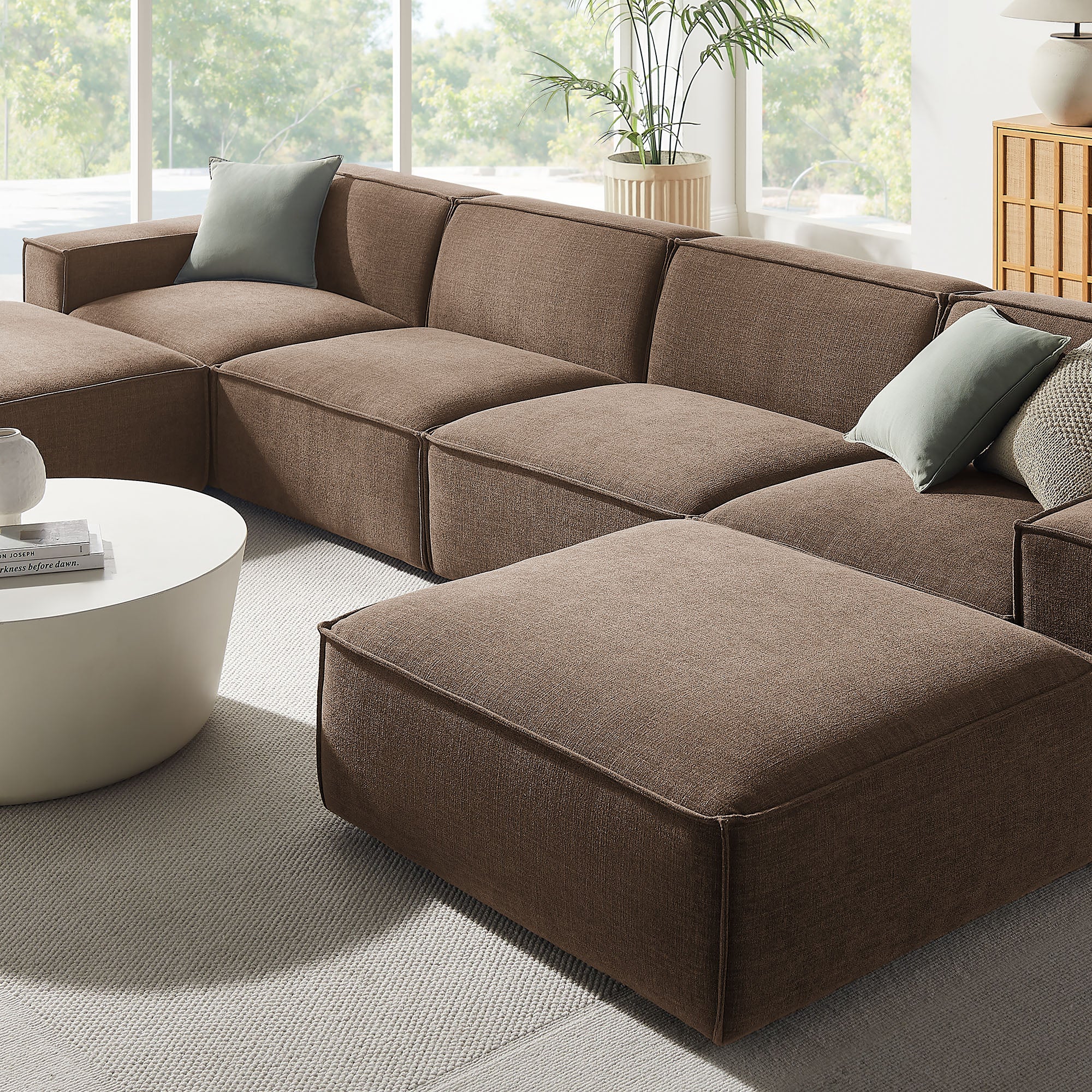 Restore 6-Piece Performance Fabric Upholstered Modular Sectional Sofa by Modway - Image 28