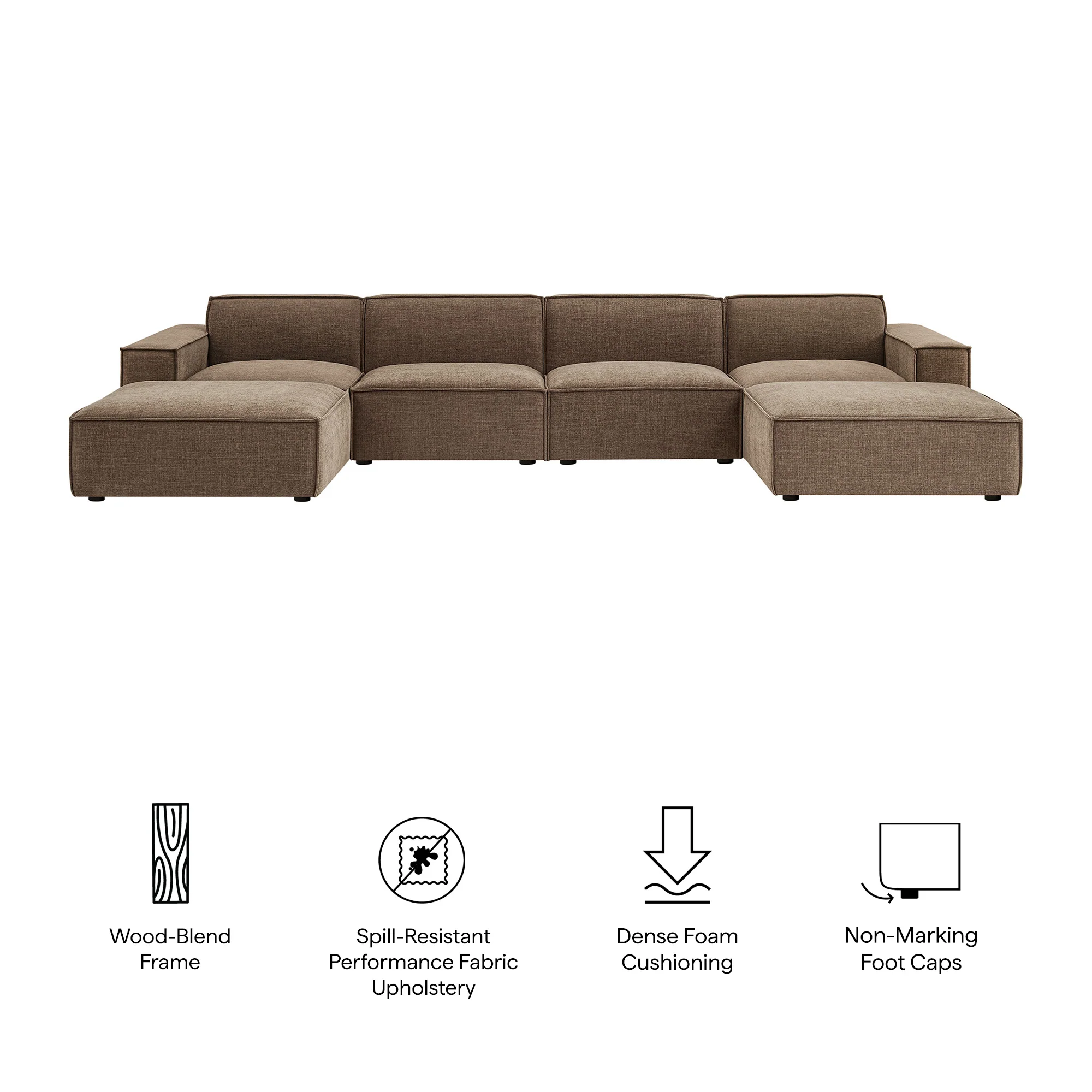 Restore 6-Piece Performance Fabric Upholstered Modular Sectional Sofa by Modway - Image 31