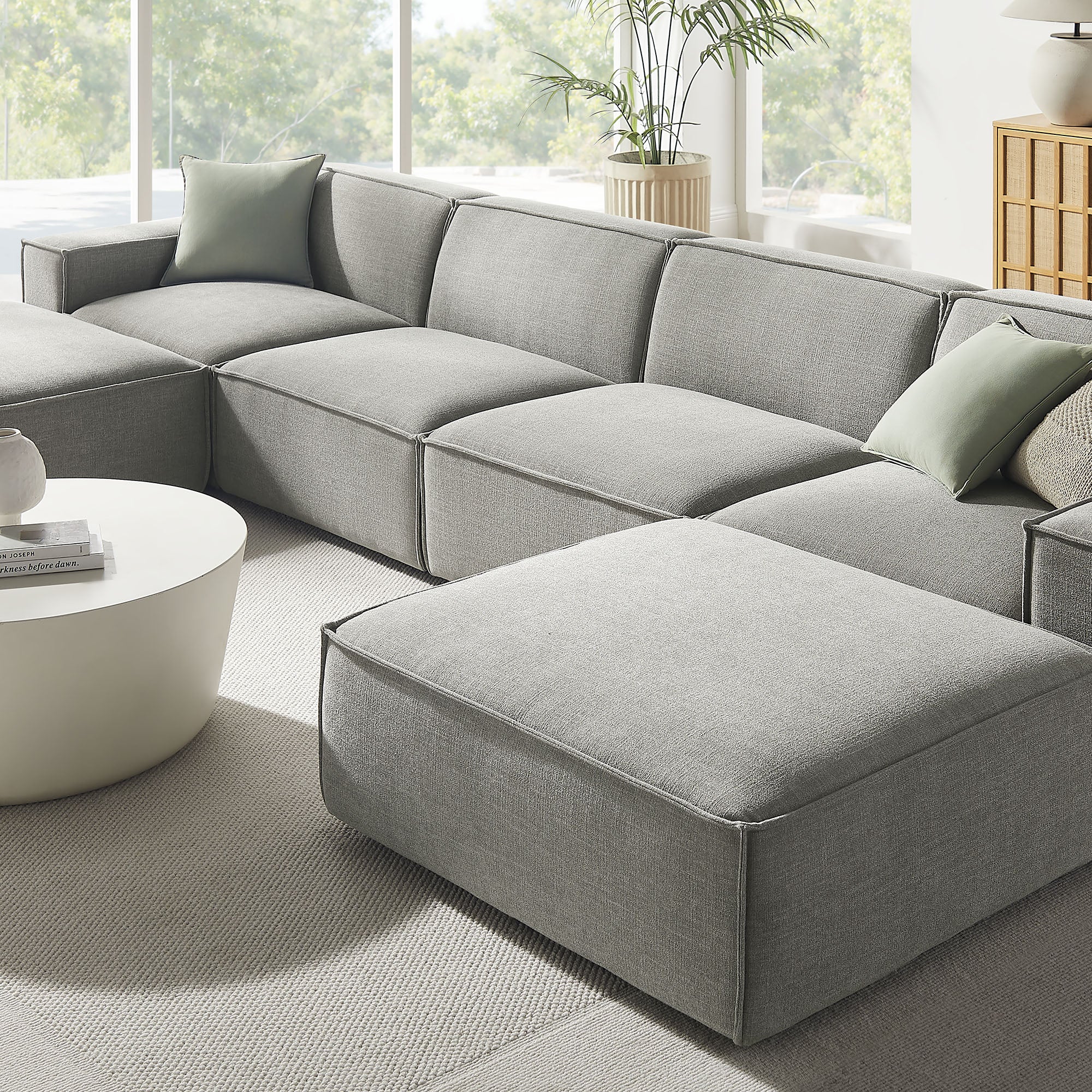 Restore 6-Piece Performance Fabric Upholstered Modular Sectional Sofa by Modway - Image 40