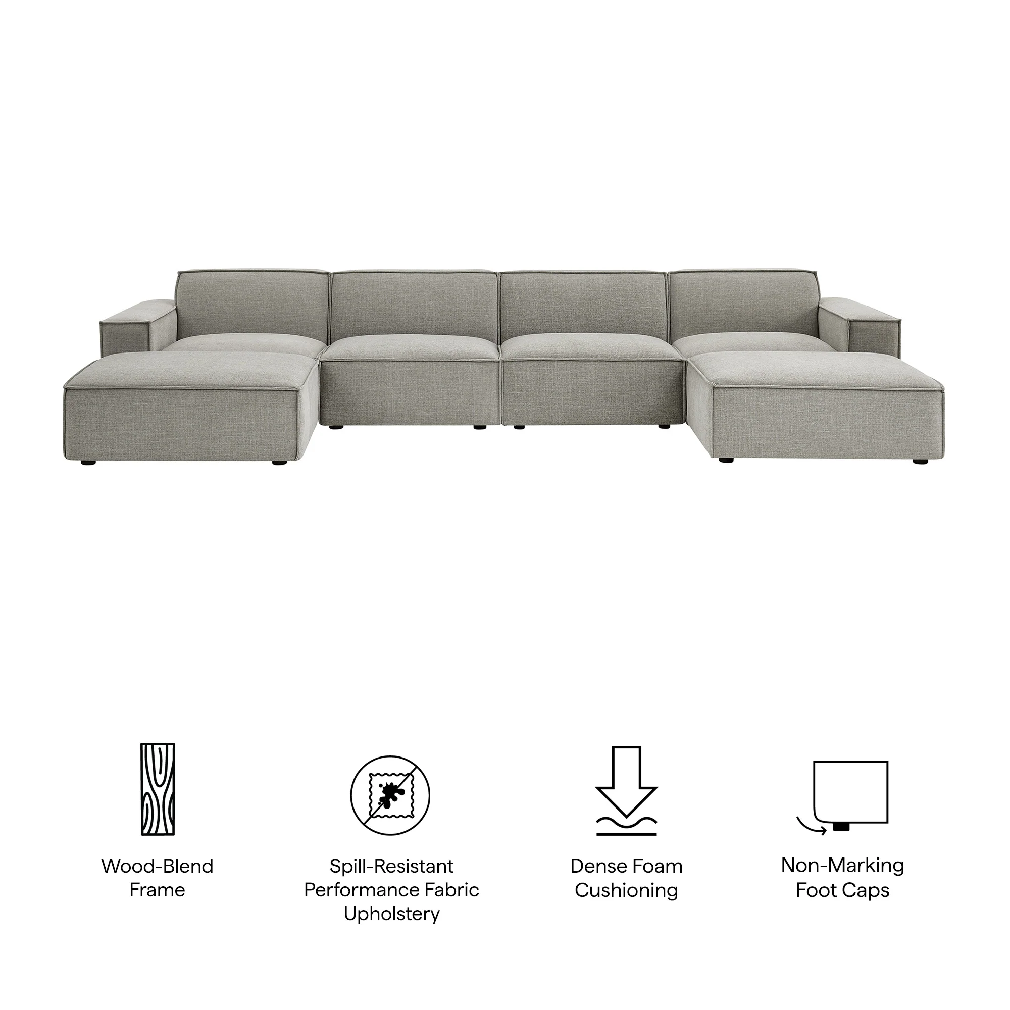 Restore 6-Piece Performance Fabric Upholstered Modular Sectional Sofa by Modway - Image 43