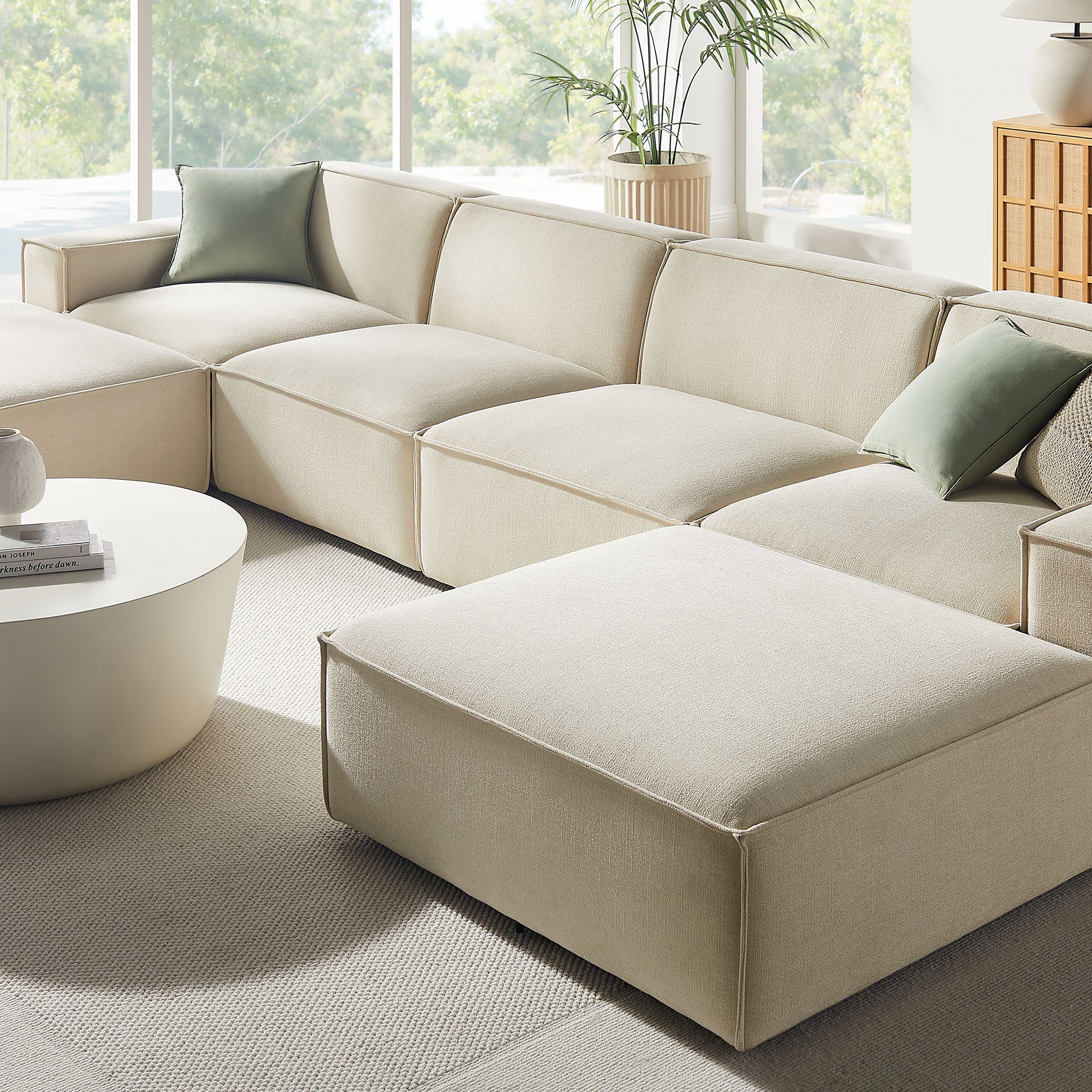 Restore 6-Piece Performance Fabric Upholstered Modular Sectional Sofa by Modway - Image 5