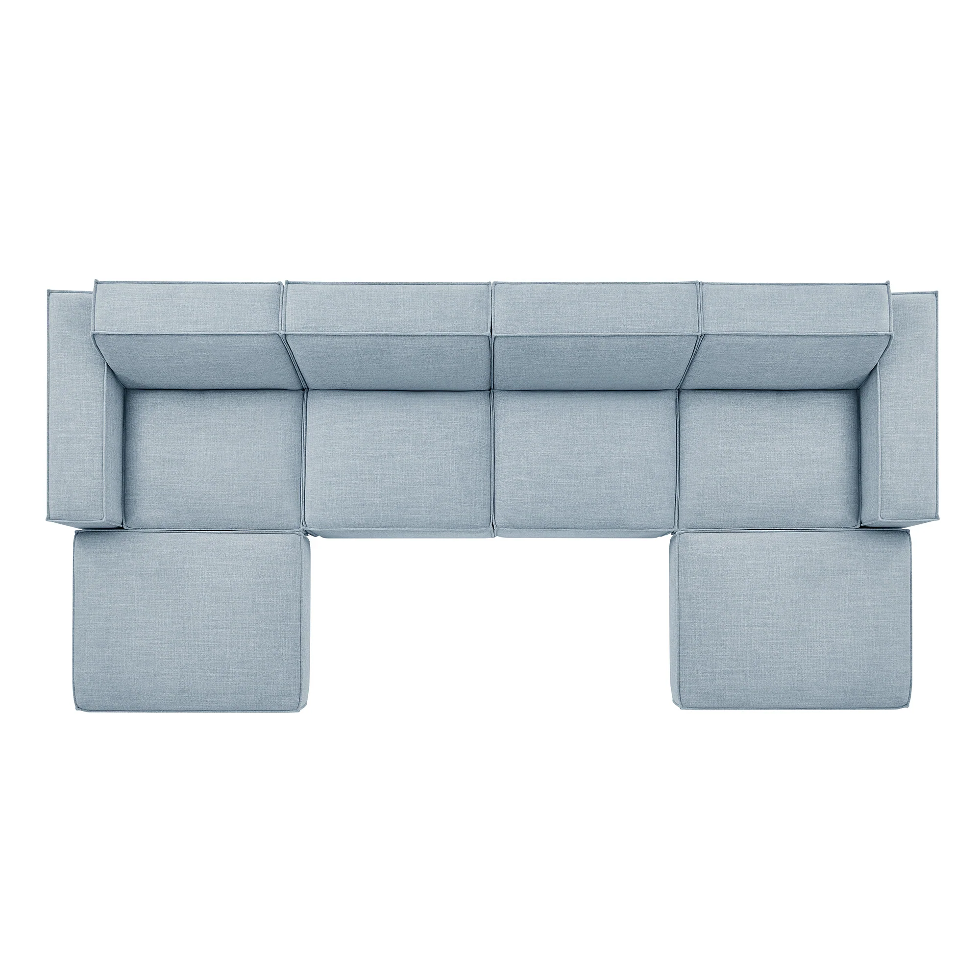 Restore 6-Piece Performance Fabric Upholstered Modular Sectional Sofa by Modway - Image 51