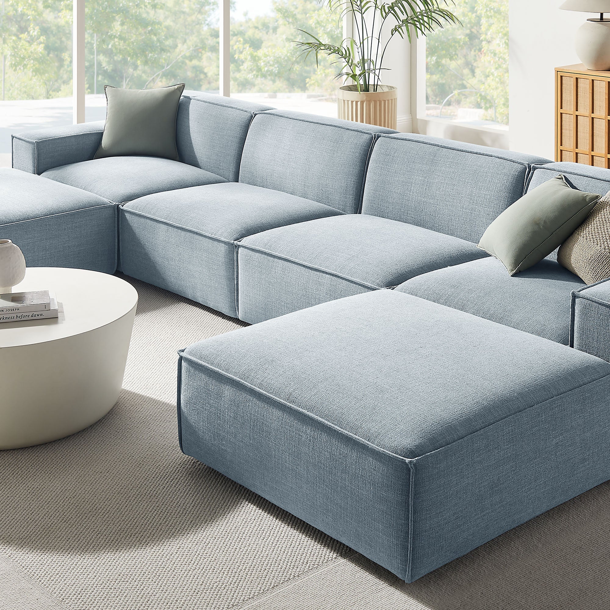 Restore 6-Piece Performance Fabric Upholstered Modular Sectional Sofa by Modway - Image 52