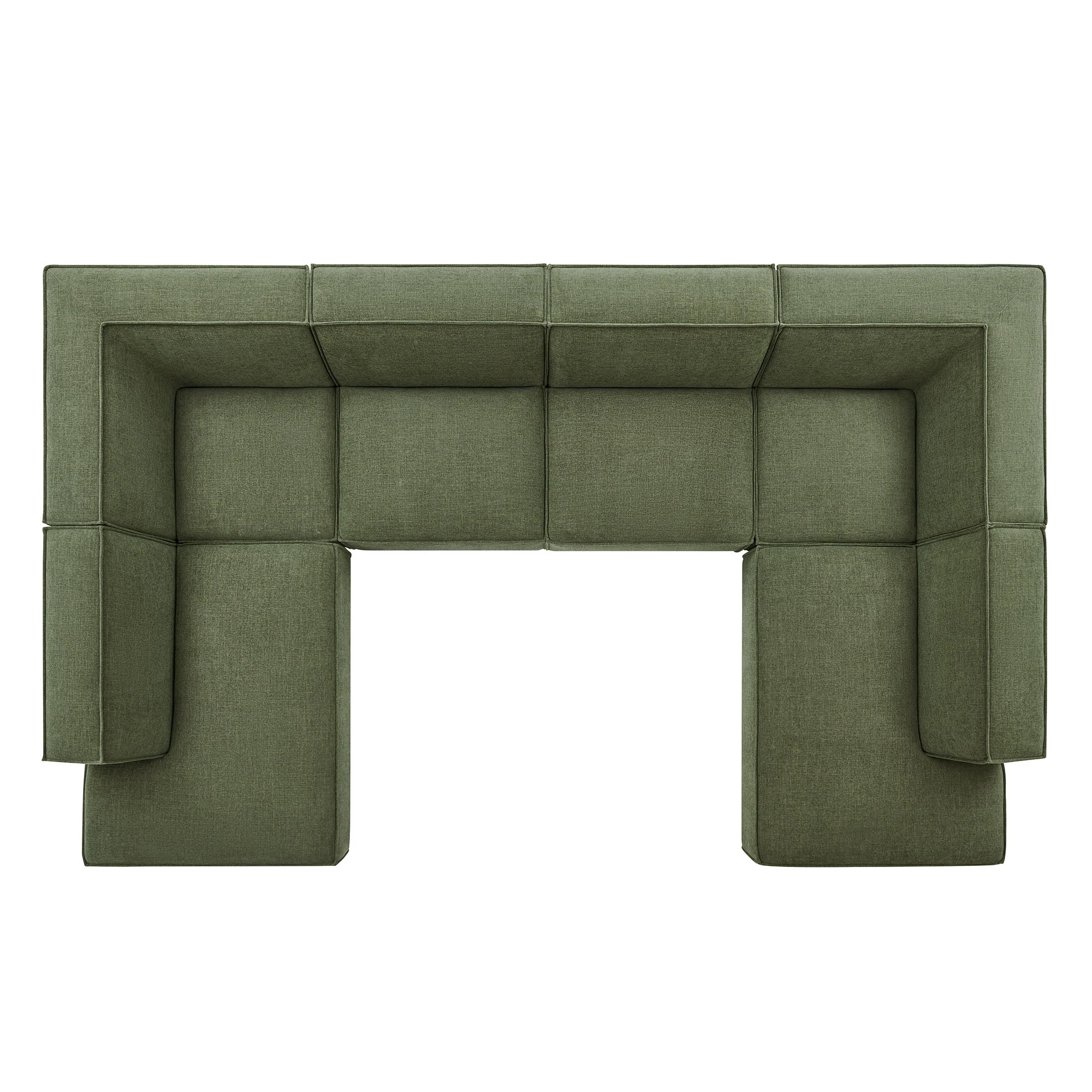 Restore 6-Piece Performance Fabric Upholstered U-Shaped Sectional Sofa by Modway - Image 15