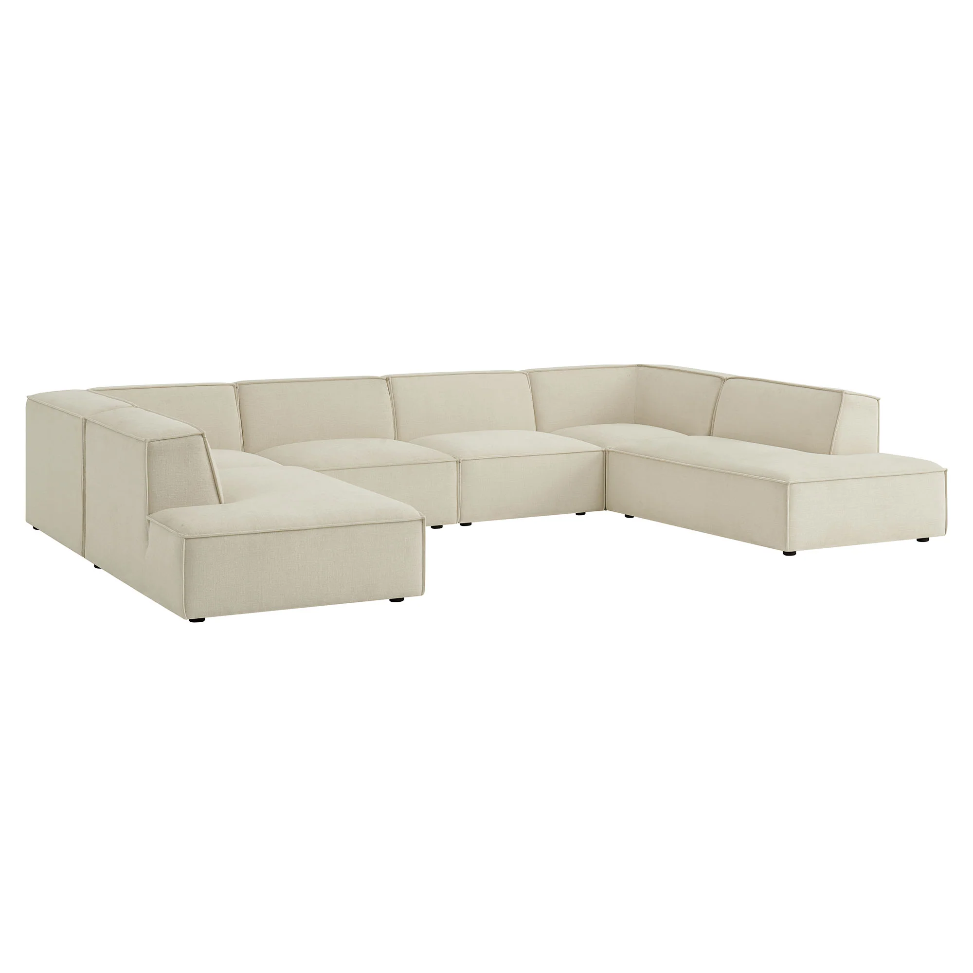 Restore 6-Piece Performance Fabric Upholstered U-Shaped Sectional Sofa by Modway - Image 2
