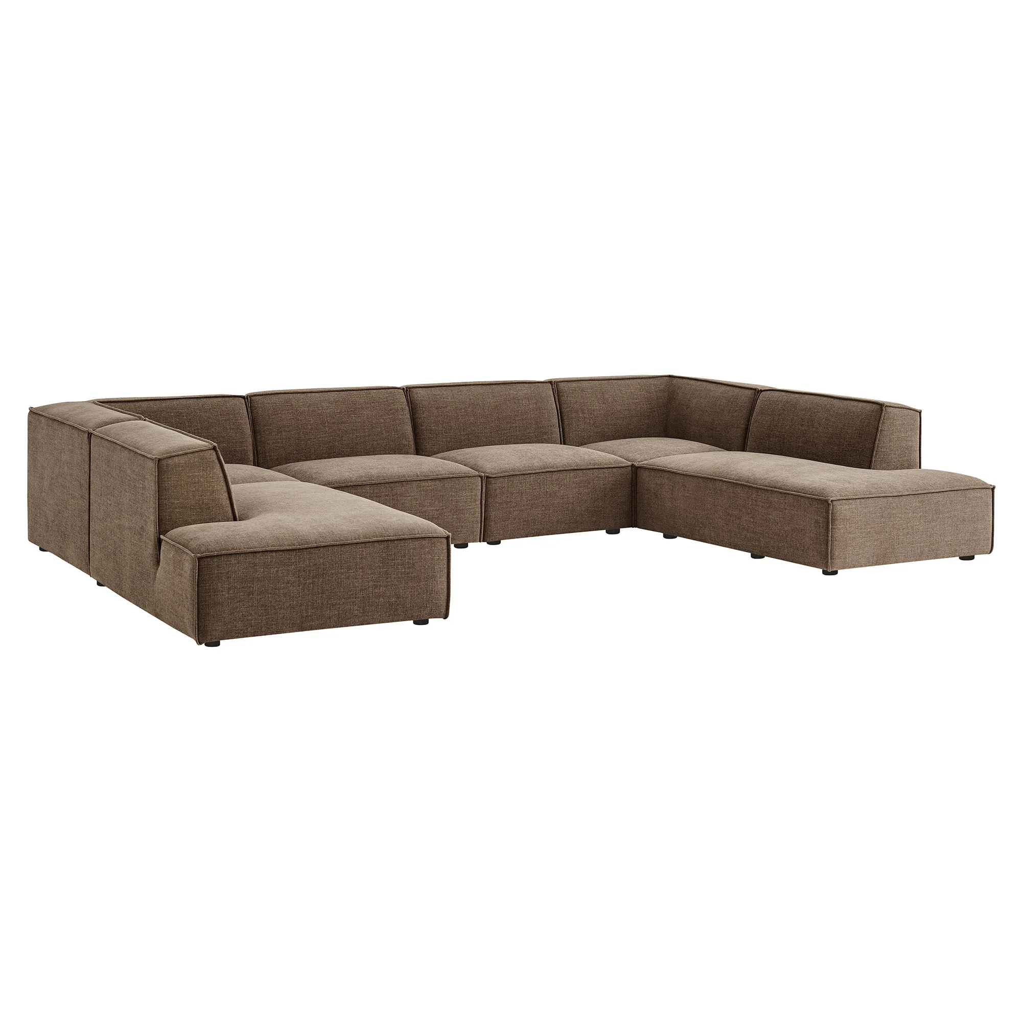 Restore 6-Piece Performance Fabric Upholstered U-Shaped Sectional Sofa by Modway - Image 25