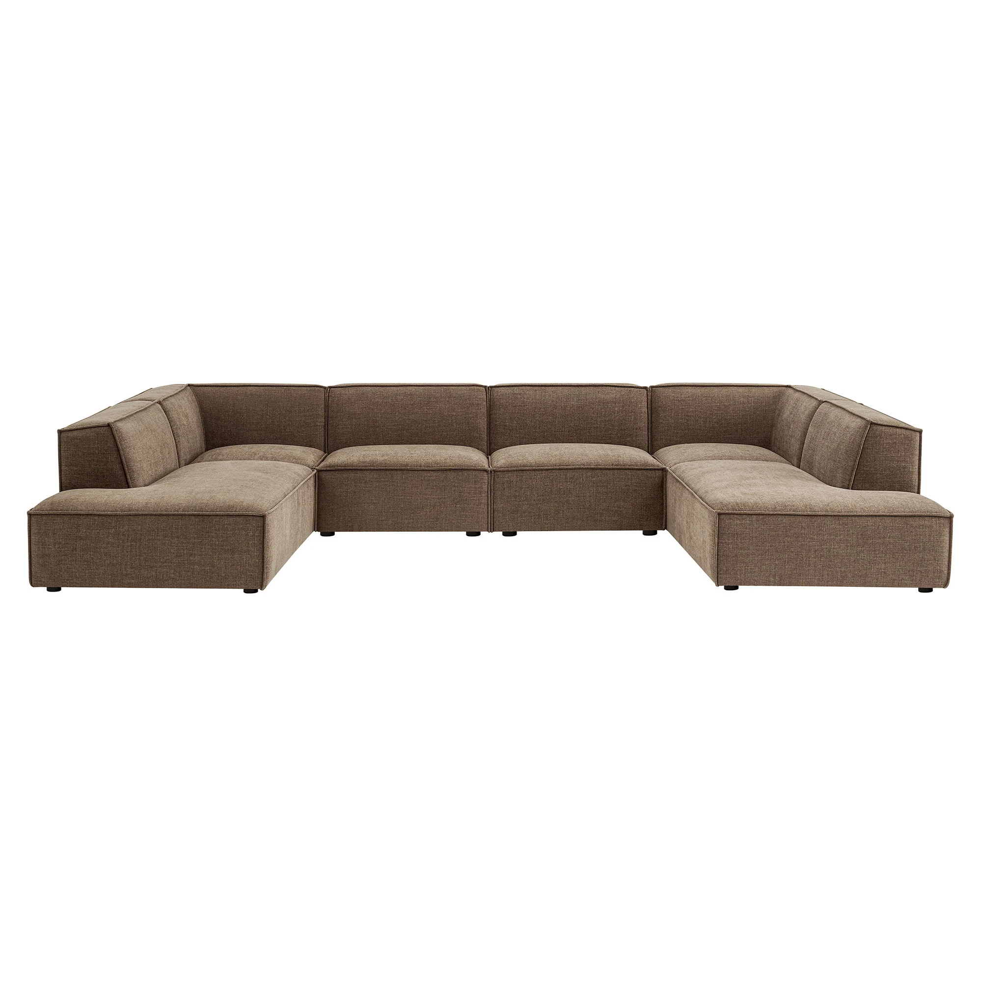 Restore 6-Piece Performance Fabric Upholstered U-Shaped Sectional Sofa by Modway - Image 26