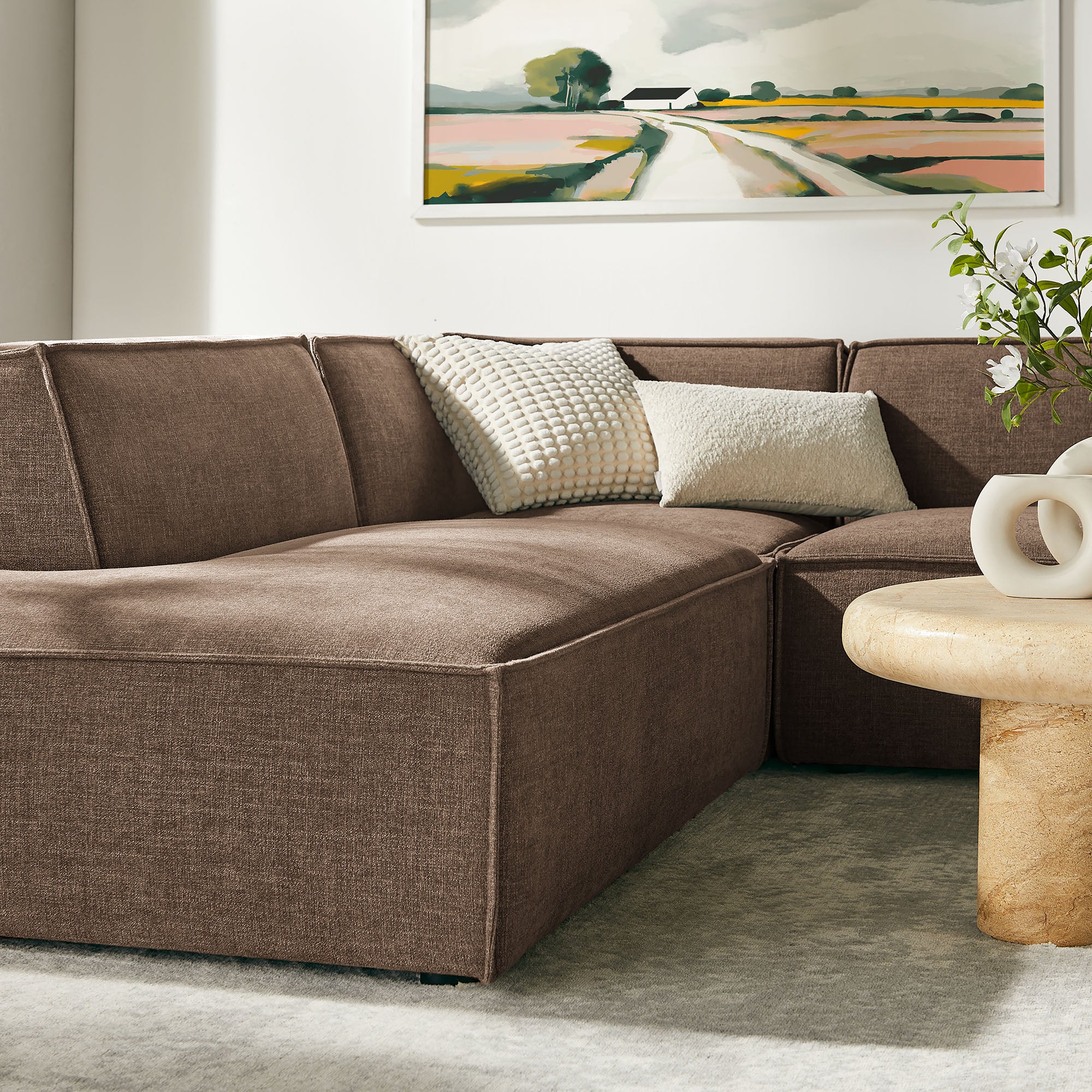 Restore 6-Piece Performance Fabric Upholstered U-Shaped Sectional Sofa by Modway - Image 29