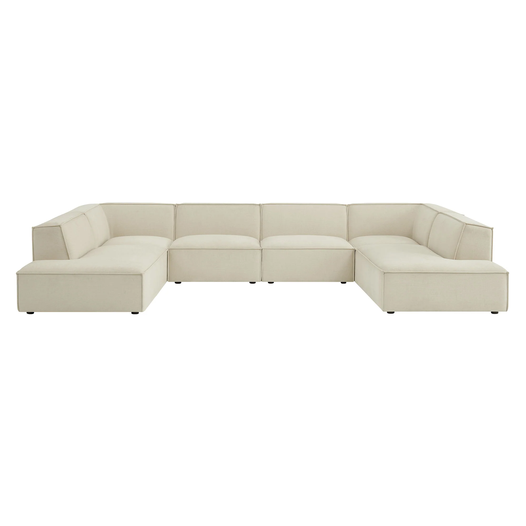 Restore 6-Piece Performance Fabric Upholstered U-Shaped Sectional Sofa by Modway - Image 3