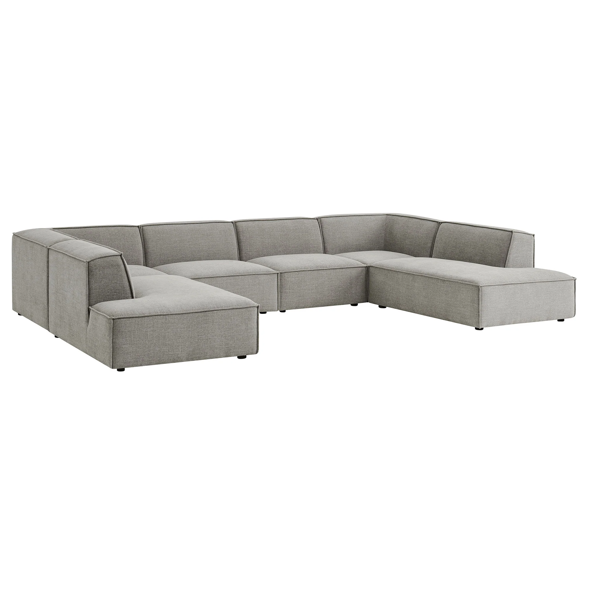 Restore 6-Piece Performance Fabric Upholstered U-Shaped Sectional Sofa by Modway - Image 37