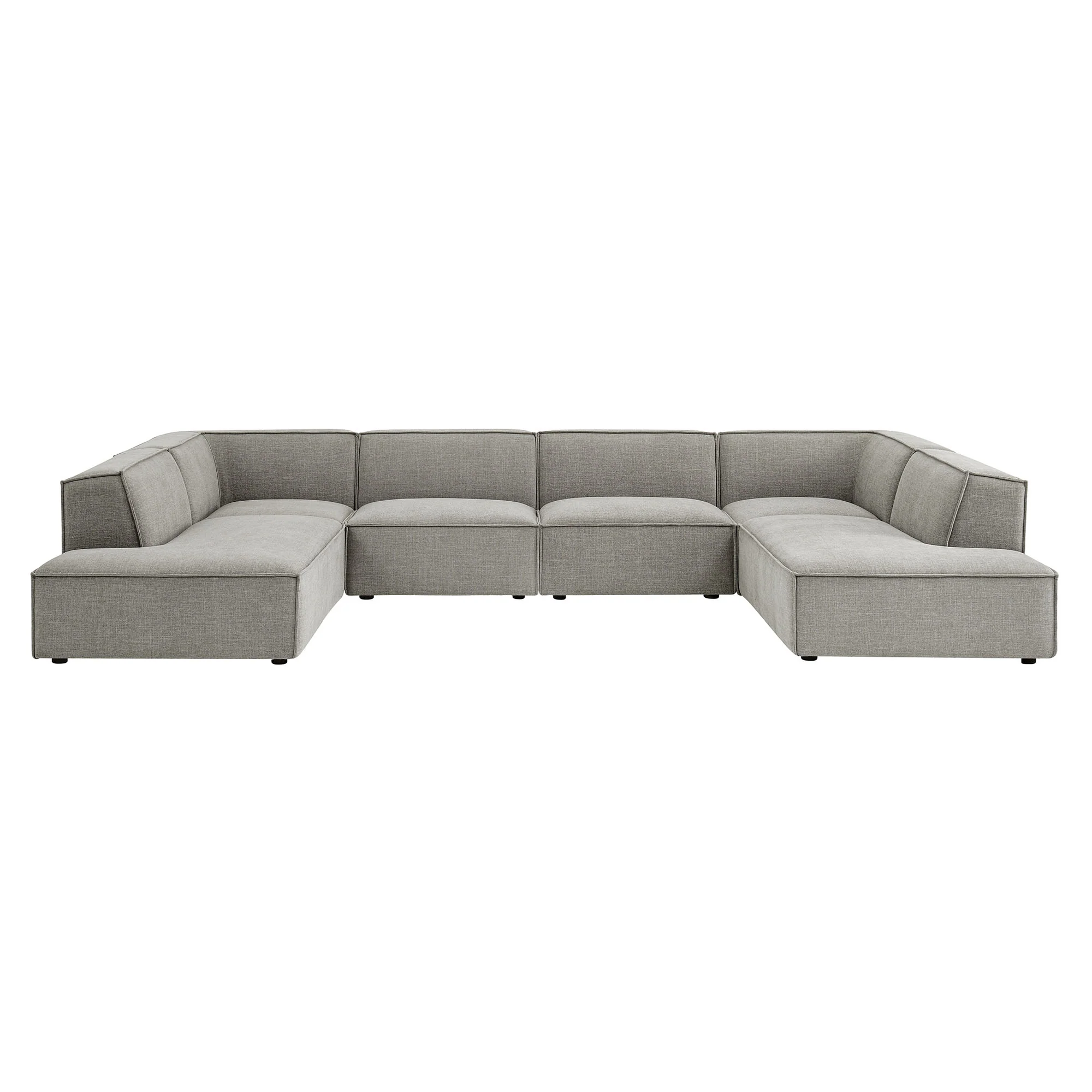 Restore 6-Piece Performance Fabric Upholstered U-Shaped Sectional Sofa by Modway - Image 38