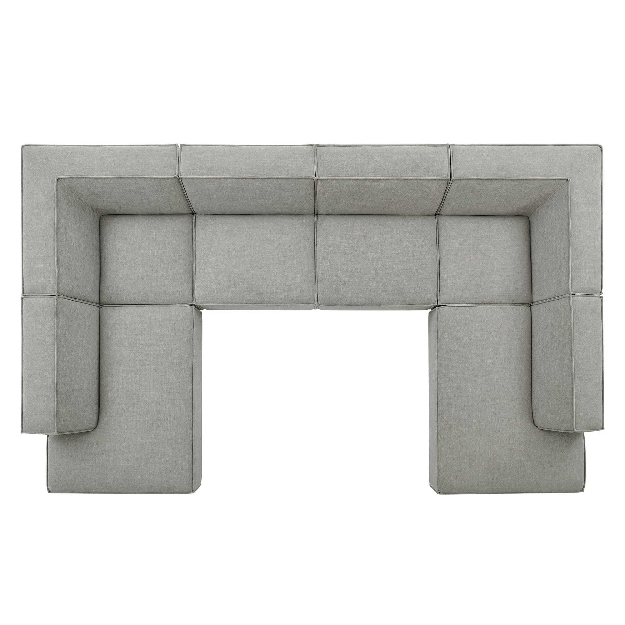 Restore 6-Piece Performance Fabric Upholstered U-Shaped Sectional Sofa by Modway - Image 39