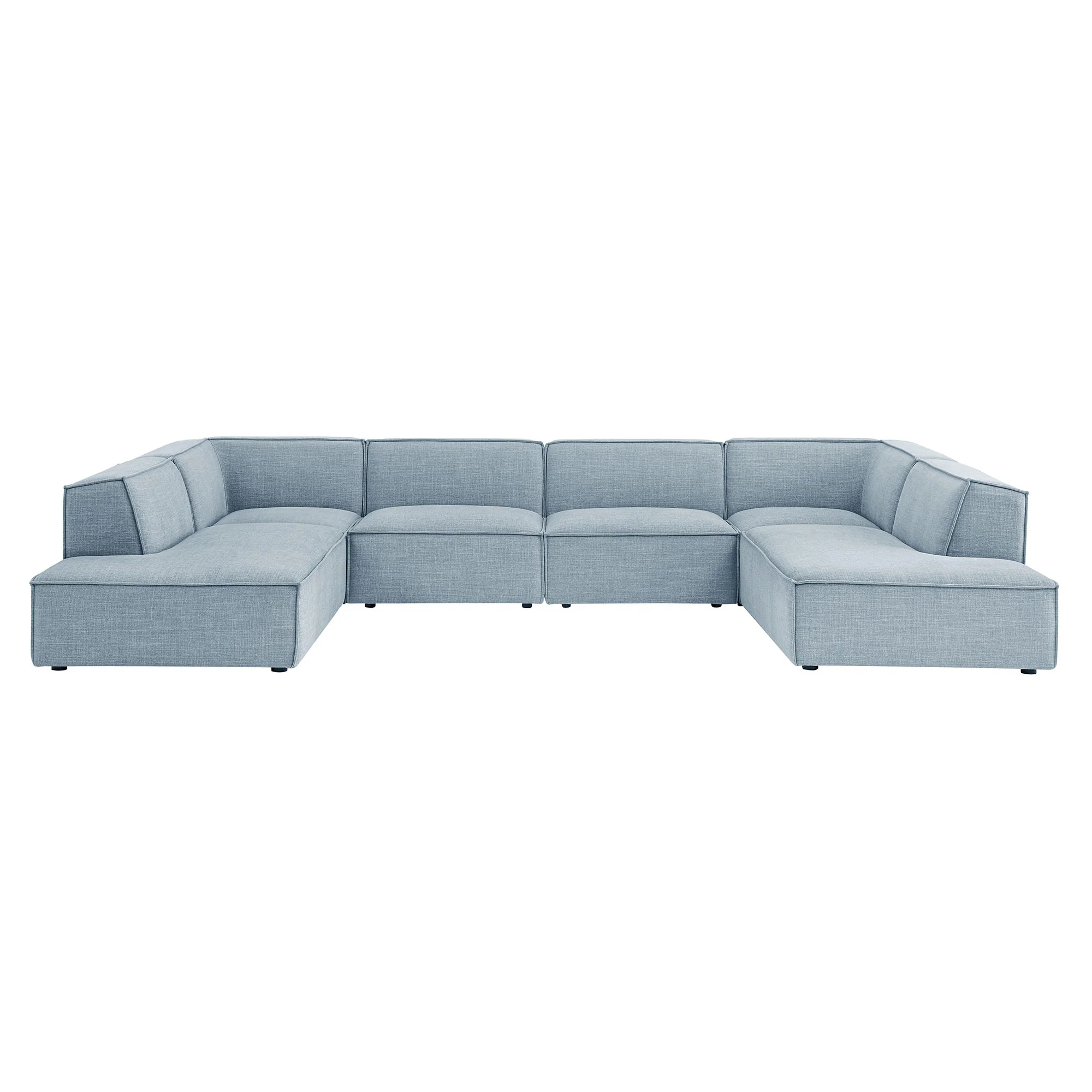 Restore 6-Piece Performance Fabric Upholstered U-Shaped Sectional Sofa by Modway - Image 50